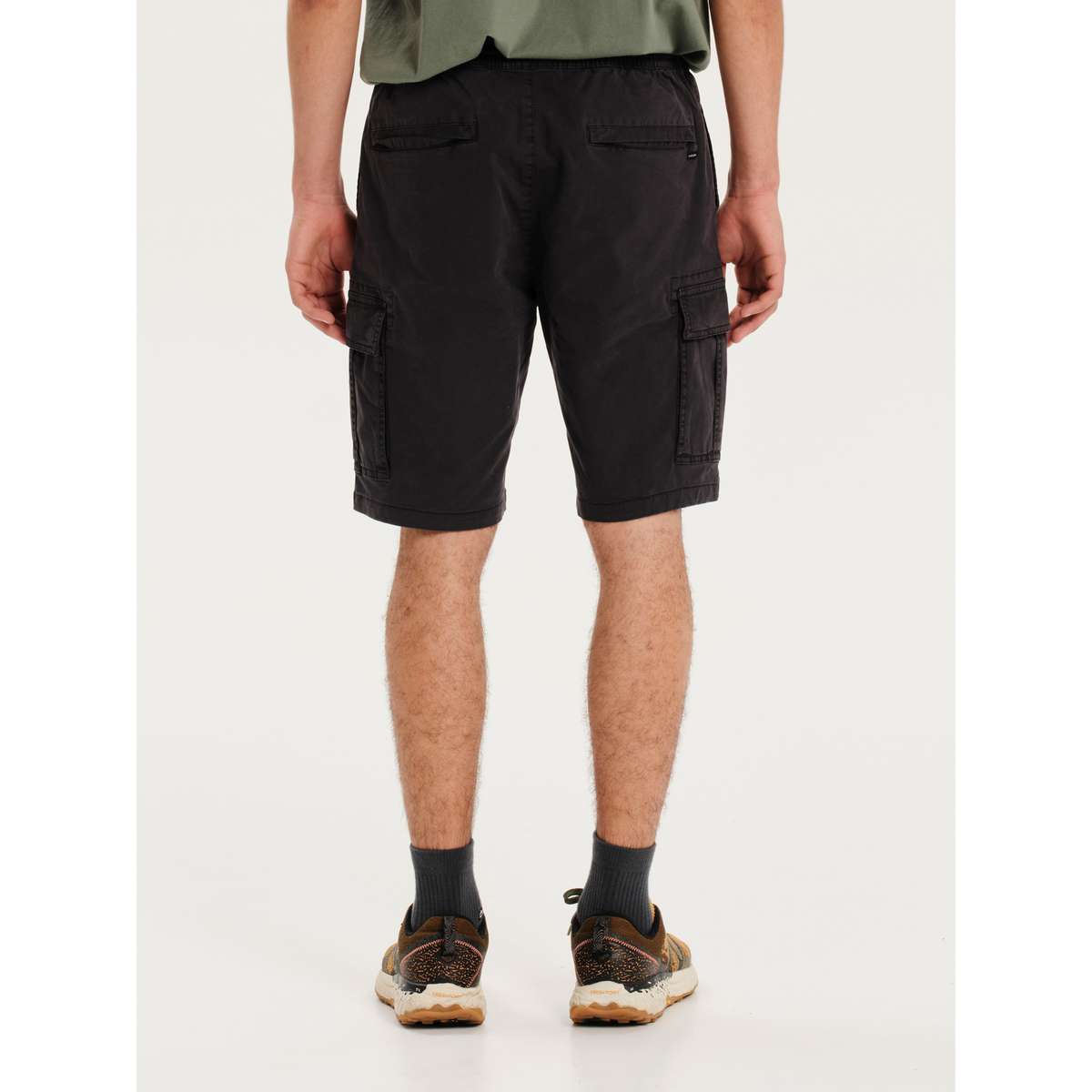 EMERSON MEN’S REGULAR FIT COTTON FULL ELASTICATED CLASSIC CARGO SHORTS 251.EM47.17 STONE GREY