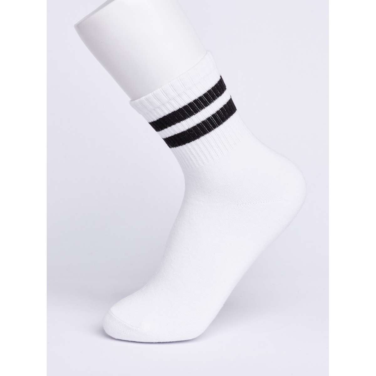 EMERSON DOUBLE-STRIPE ΚΑΛΤΣΕΣ ΜΕΣΑΙΟΥ ΥΨΟΥΣ 1-PACK 212.EU08.34 WHITE/BLACK - Λευκό - 39-42