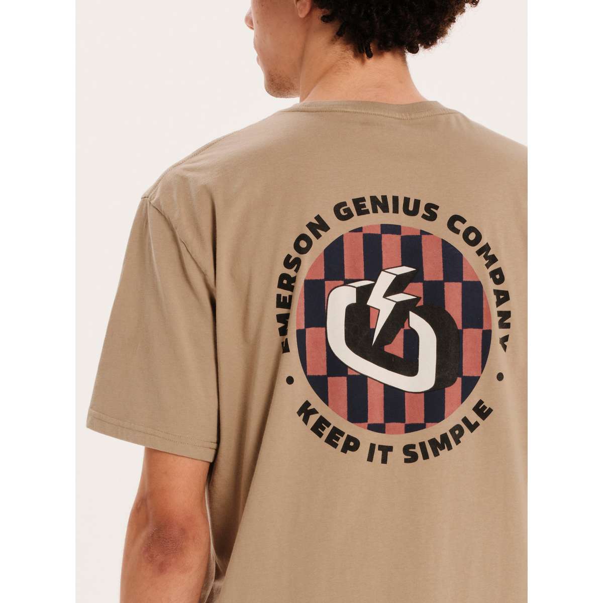 EMERSON GENIUS COMPANY KEEP IT SIMPLE MEN’S SHORT SLEEVE T-SHIRT 251.EM33.04 SMOKE BEIGE - Μπεζ - XXL