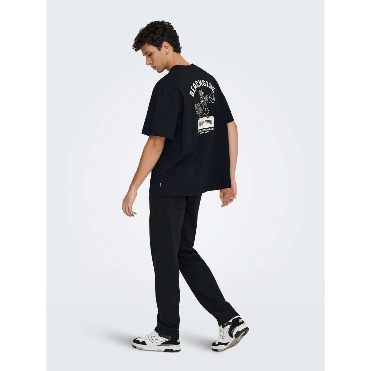 ONLY & SONS MEN΄S SCOOBY DOO OVERSIZE FIT COTTON T-SHIRT 22037498 JET BLACK BEACHSIDE