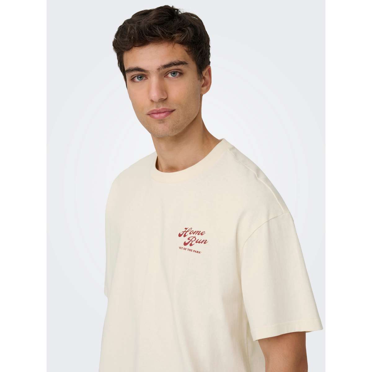 ONLY & SONS MEN΄S SCOOBY DOO OVERSIZE FIT COTTON T-SHIRT 22037498 WHISPER WHITE HOME RUN