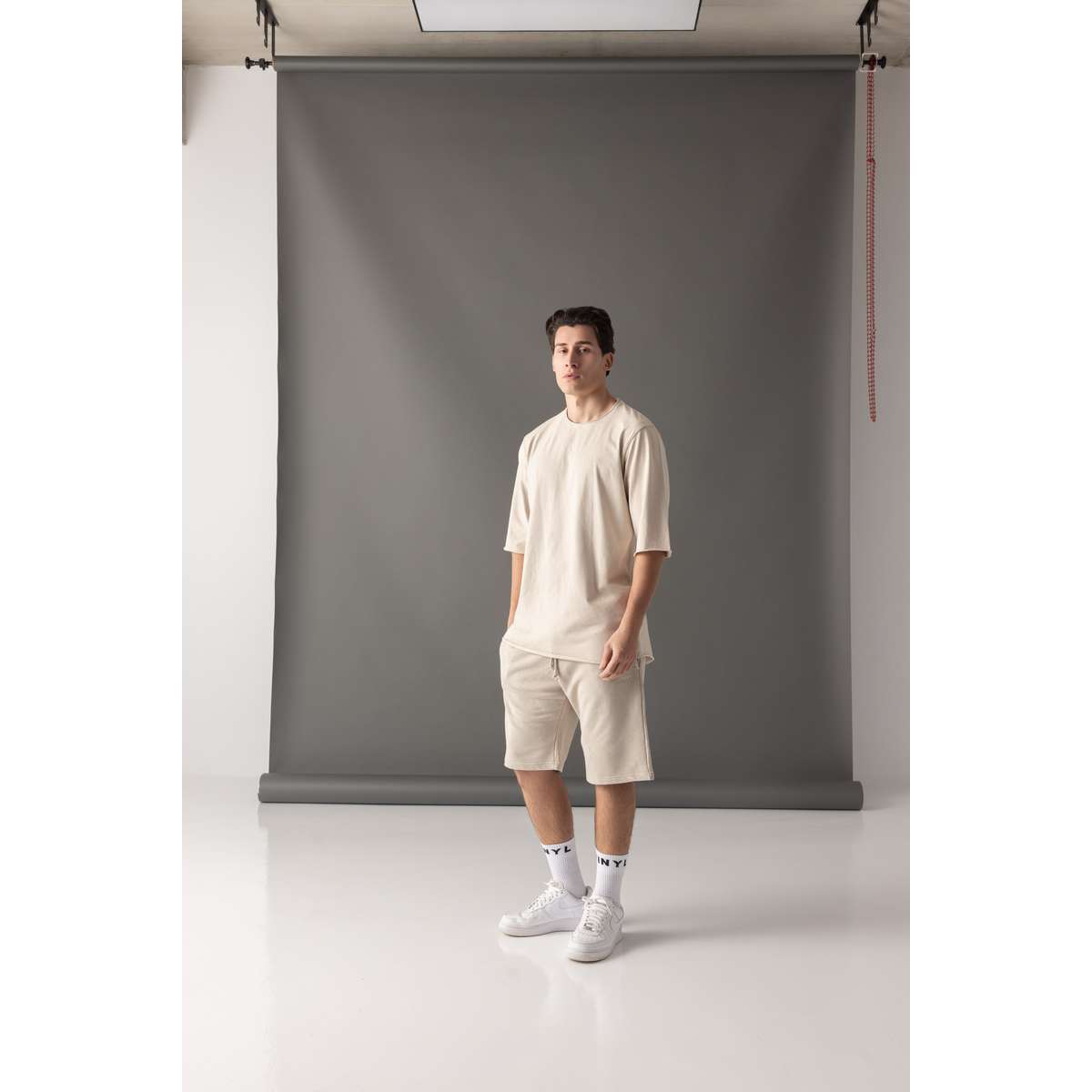 VINYL ART CLOTHING MEN΄S REGULAR FIT COTTON PREMIUM WASHED SHORTS 02520-77 BEIGE