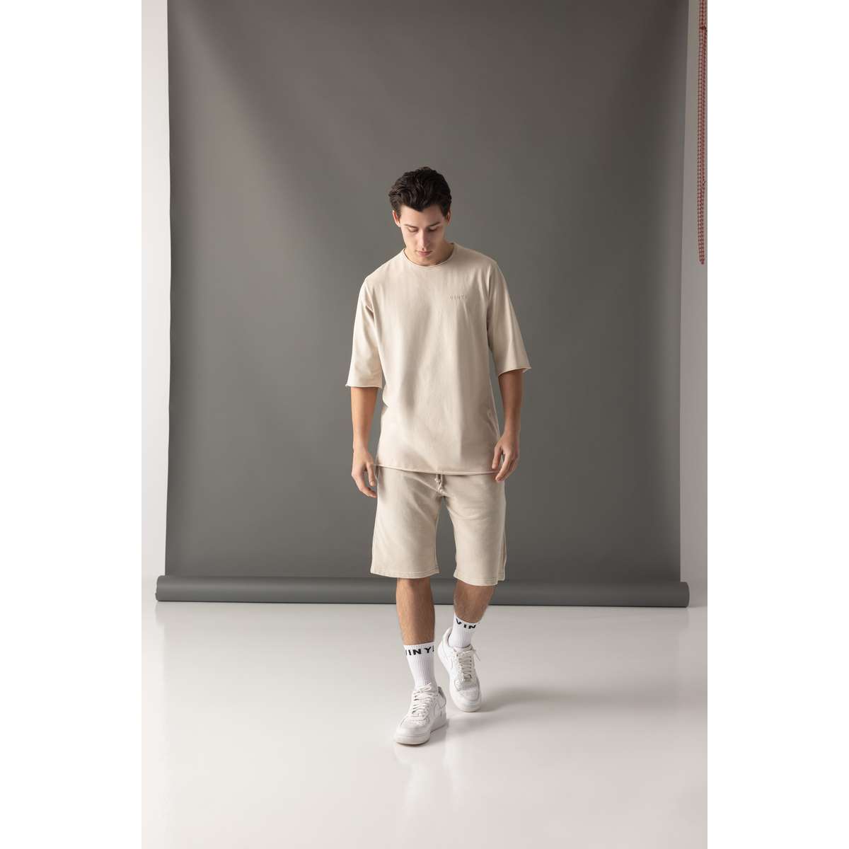 VINYL ART CLOTHING MEN΄S REGULAR FIT COTTON PREMIUM WASHED SHORTS 02520-77 BEIGE