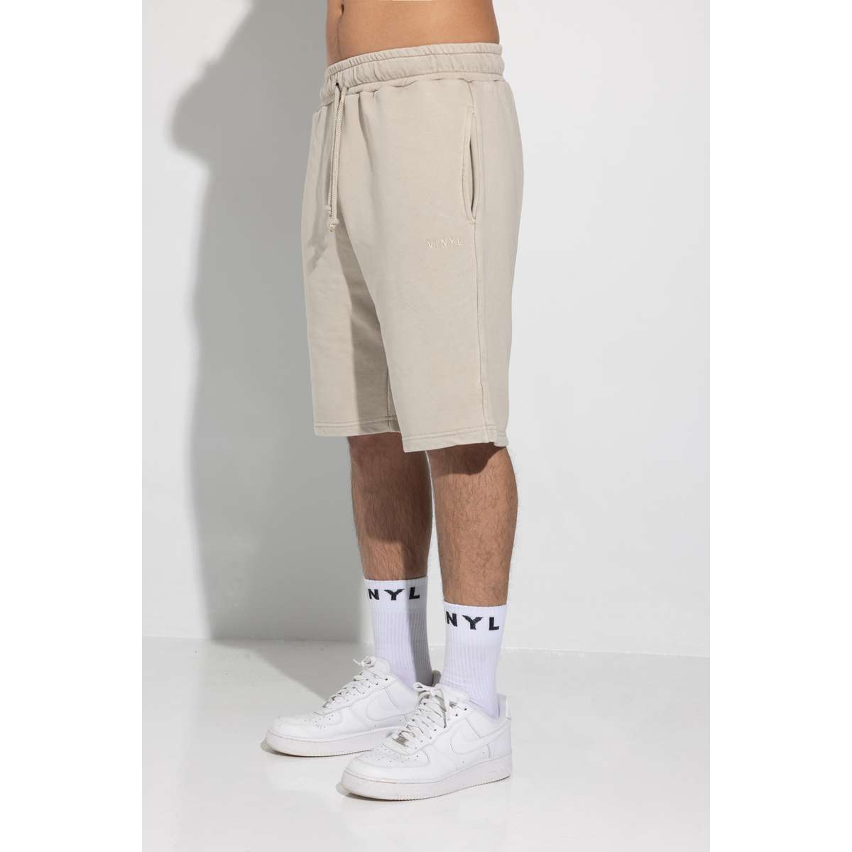 VINYL ART CLOTHING MEN΄S REGULAR FIT COTTON PREMIUM WASHED SHORTS 02520-77 BEIGE