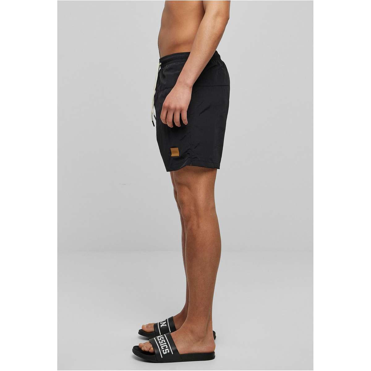 URBAN CLASSICS MEN΄S REGULAR FIT POLYESTER BLOCK SWIM SHORTS TB1026 BLACK / BLACK - Μαύρο - 5XL