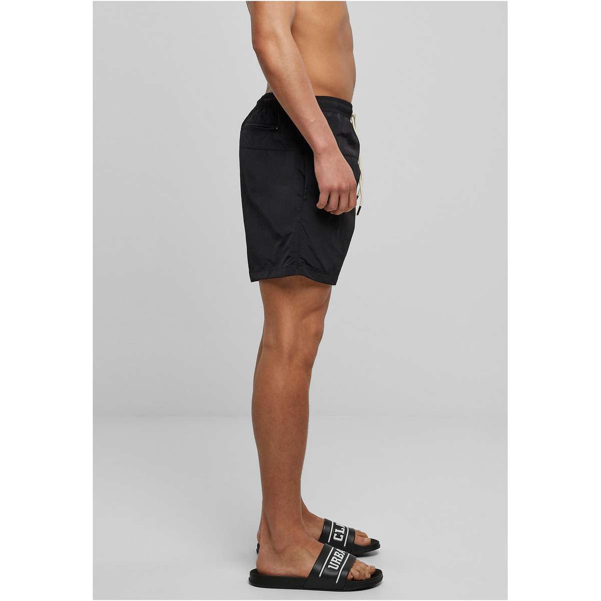 URBAN CLASSICS MEN΄S REGULAR FIT POLYESTER BLOCK SWIM SHORTS TB1026 BLACK / BLACK - Μαύρο - 5XL