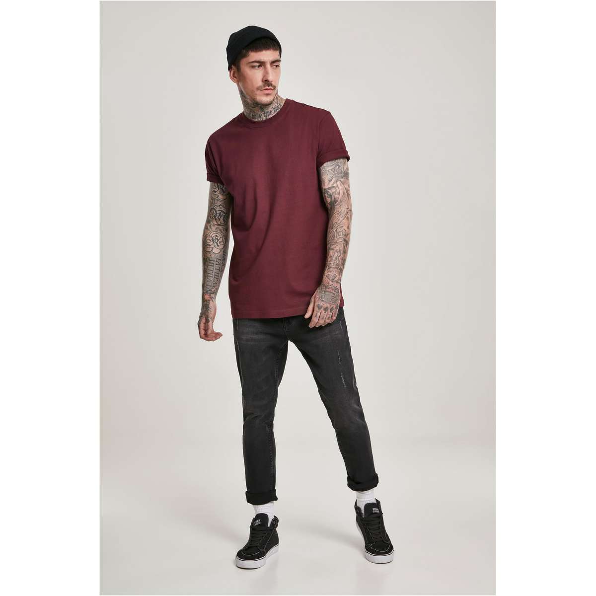 Urban Classics Men΄s Regular fit Cotton Basic Tee TB2684 REDWINE - Μπορντό - XXL