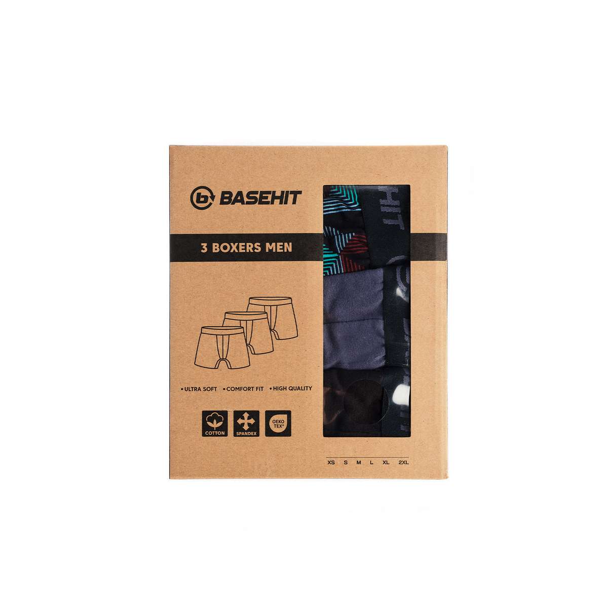 Basehit Ανδρικά Μποξεράκια Μαύρα 3Pack 242.BM06.07-Black-Ebony-PR532