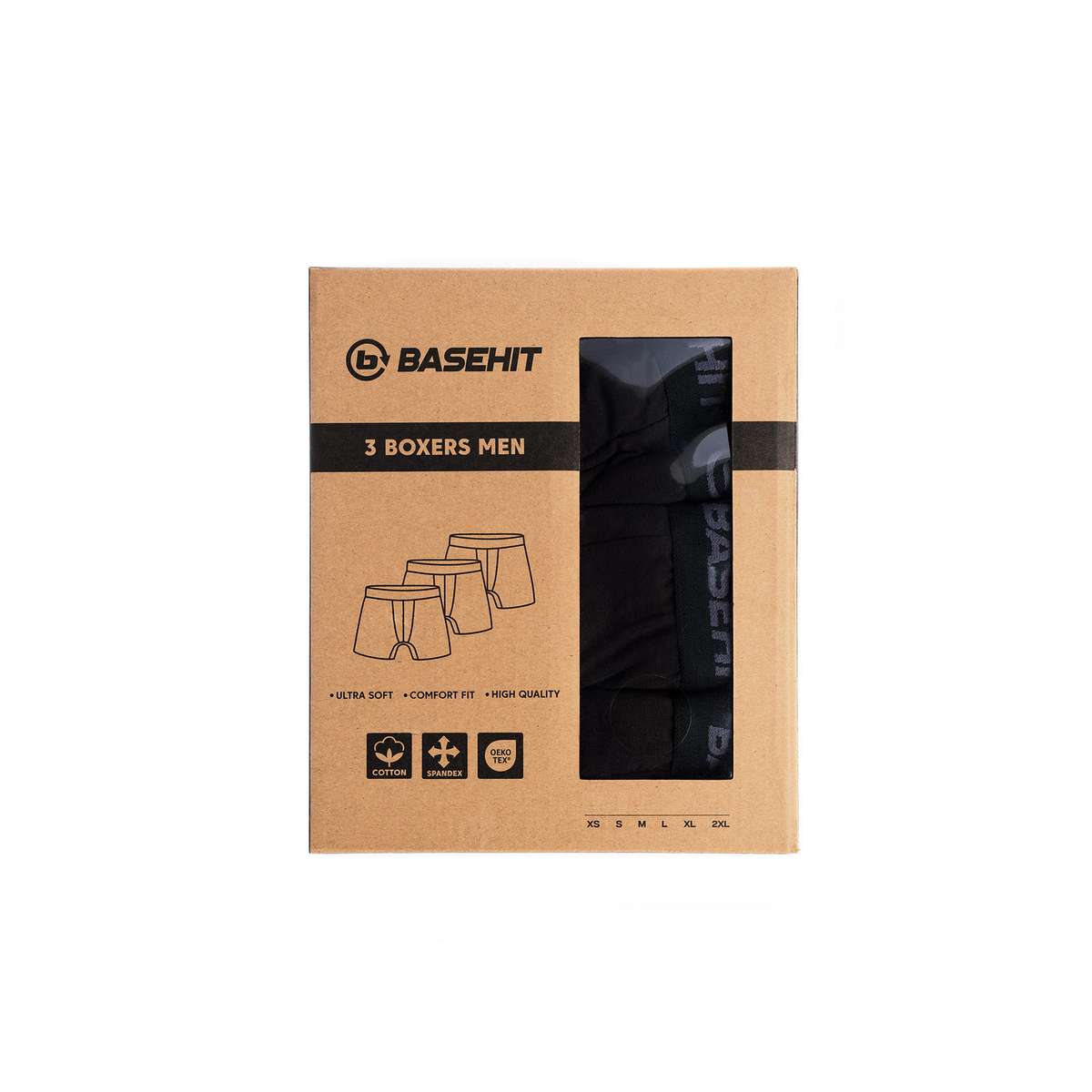 Basehit Ανδρικά Μποξεράκια Μαύρο 3Pack 242.BM06.07-BLACK