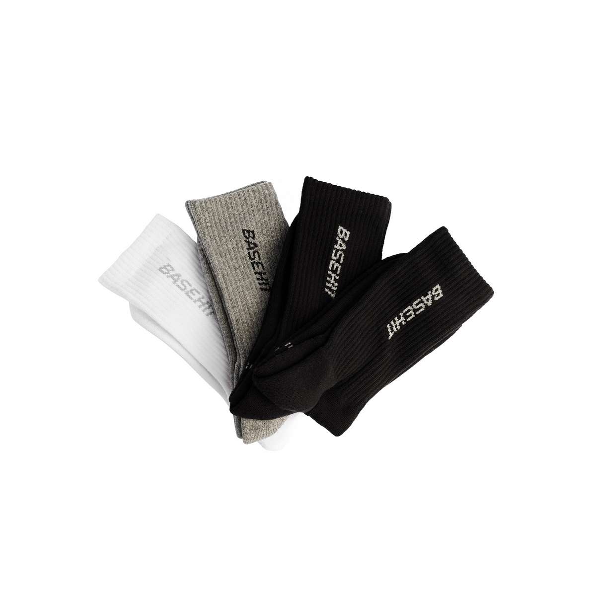 Basehit Unisex High Socks 4-Pairs 242.bu08.105-black-grey-white