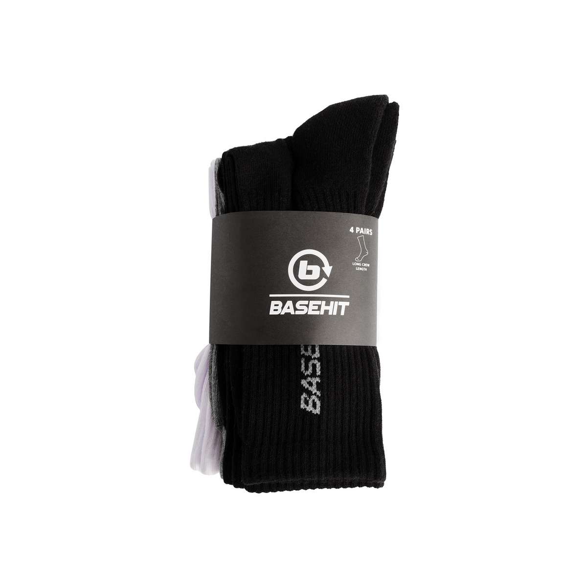 Basehit Unisex High Socks 4-Pairs 242.bu08.105-black-grey-white