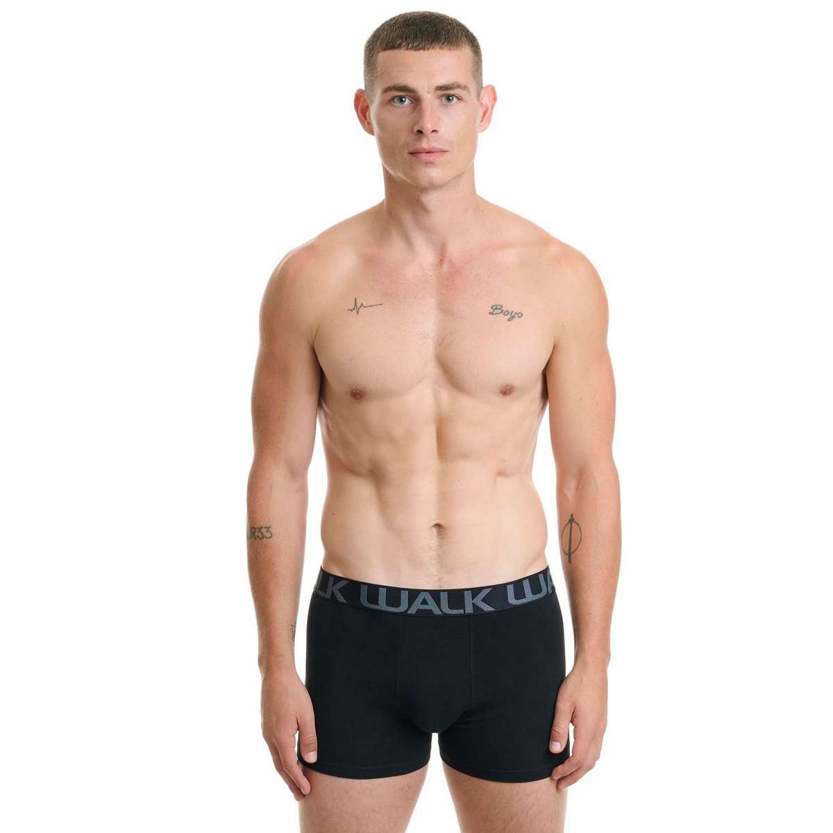 Walk Ανδρικά Μποξεράκια Μαύρο - Μπλε - Γκρι 3Pack