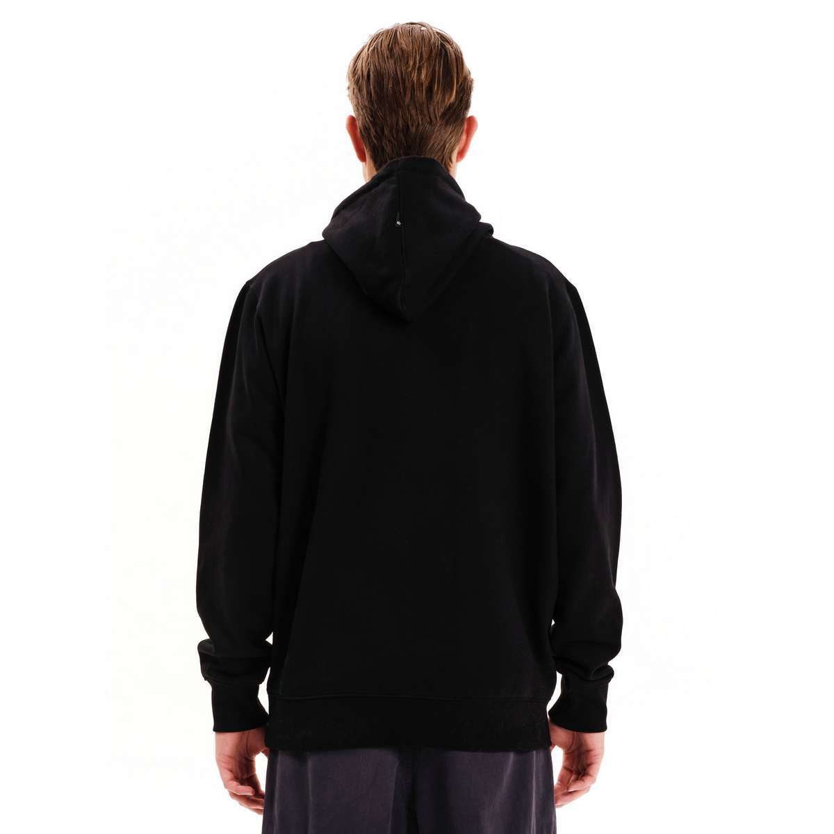 EMERSON MEN’S REGULAR FIT COTTON LOGO PULLOVER HOODIE 252.EM20.11-BLACK