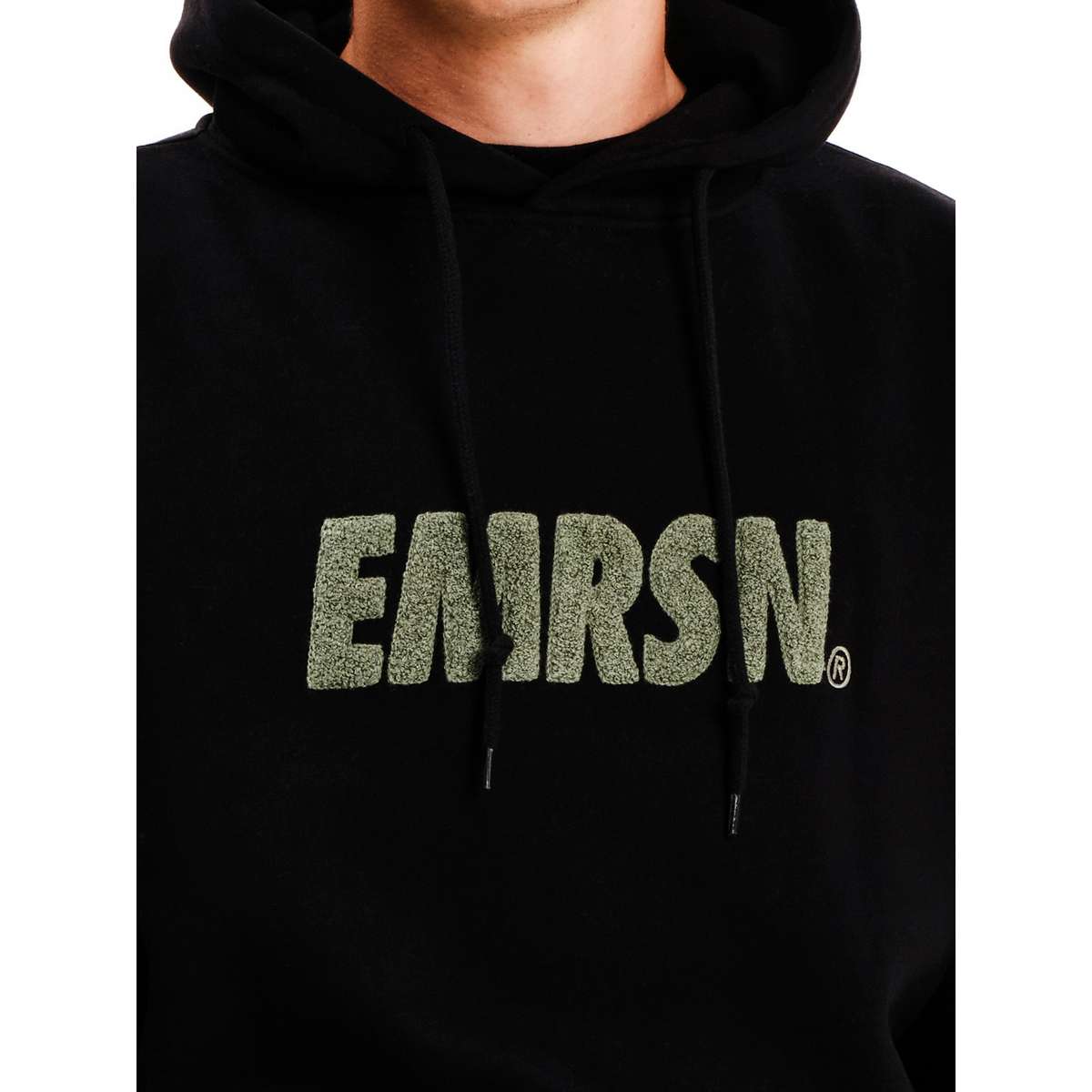 EMERSON MEN’S REGULAR FIT COTTON LOGO PULLOVER HOODIE 252.EM20.11-BLACK