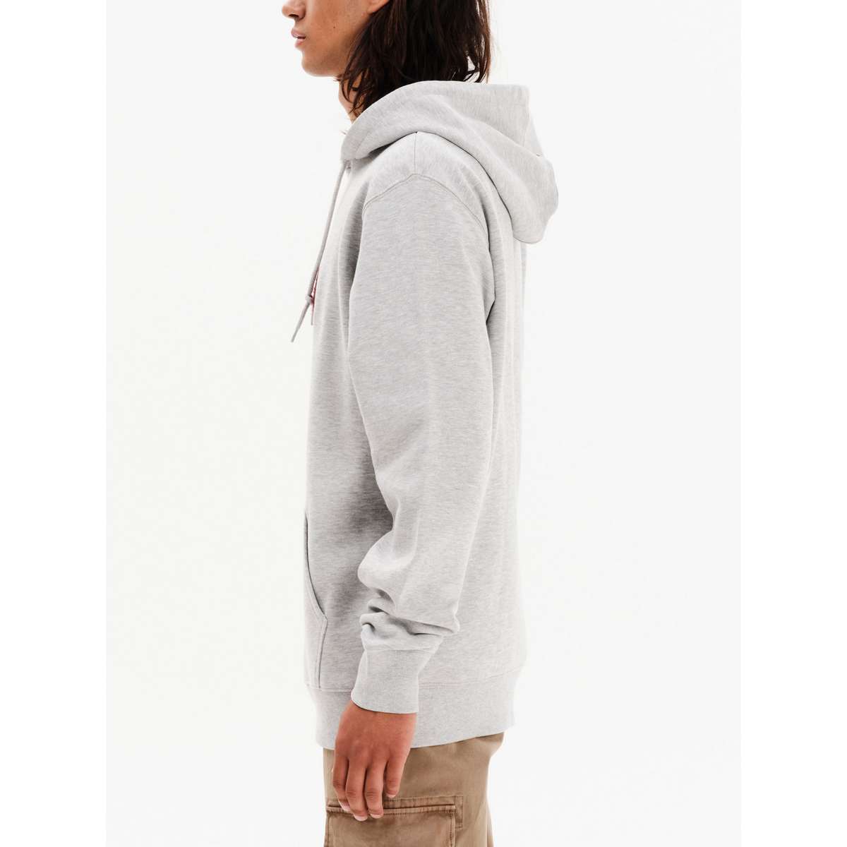 EMERSON MEN’S REGULAR FIT COTTON LOGO PULLOVER HOODIE 252.EM20.11-GREY-ML