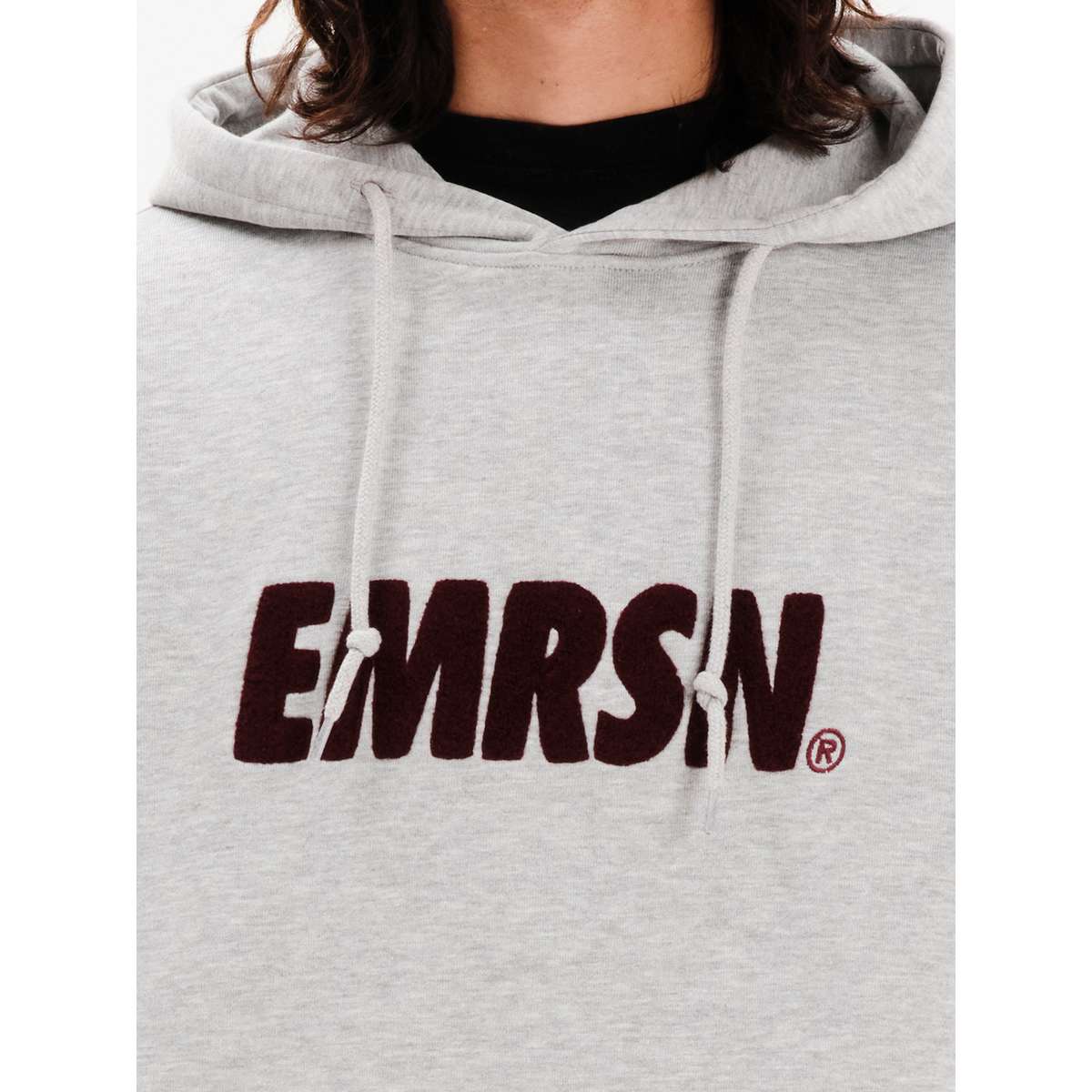 EMERSON MEN’S REGULAR FIT COTTON LOGO PULLOVER HOODIE 252.EM20.11-GREY-ML