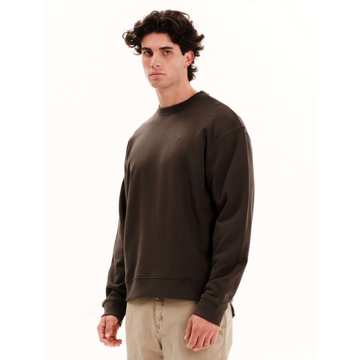 EMERSON MEN’S REGULAR FIT COTTON CLASSIC CREW NECK 252.EM20.97-D-BROWN