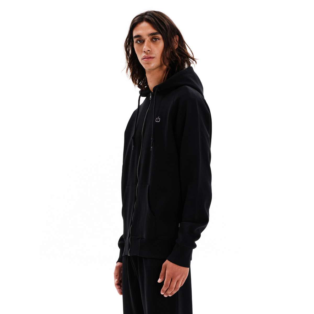EMERSON MEN’S REGULAR FIT COTTON FULL ZIP HOODIE 252.EM21.89-BLACK - Μαύρο - 3XL