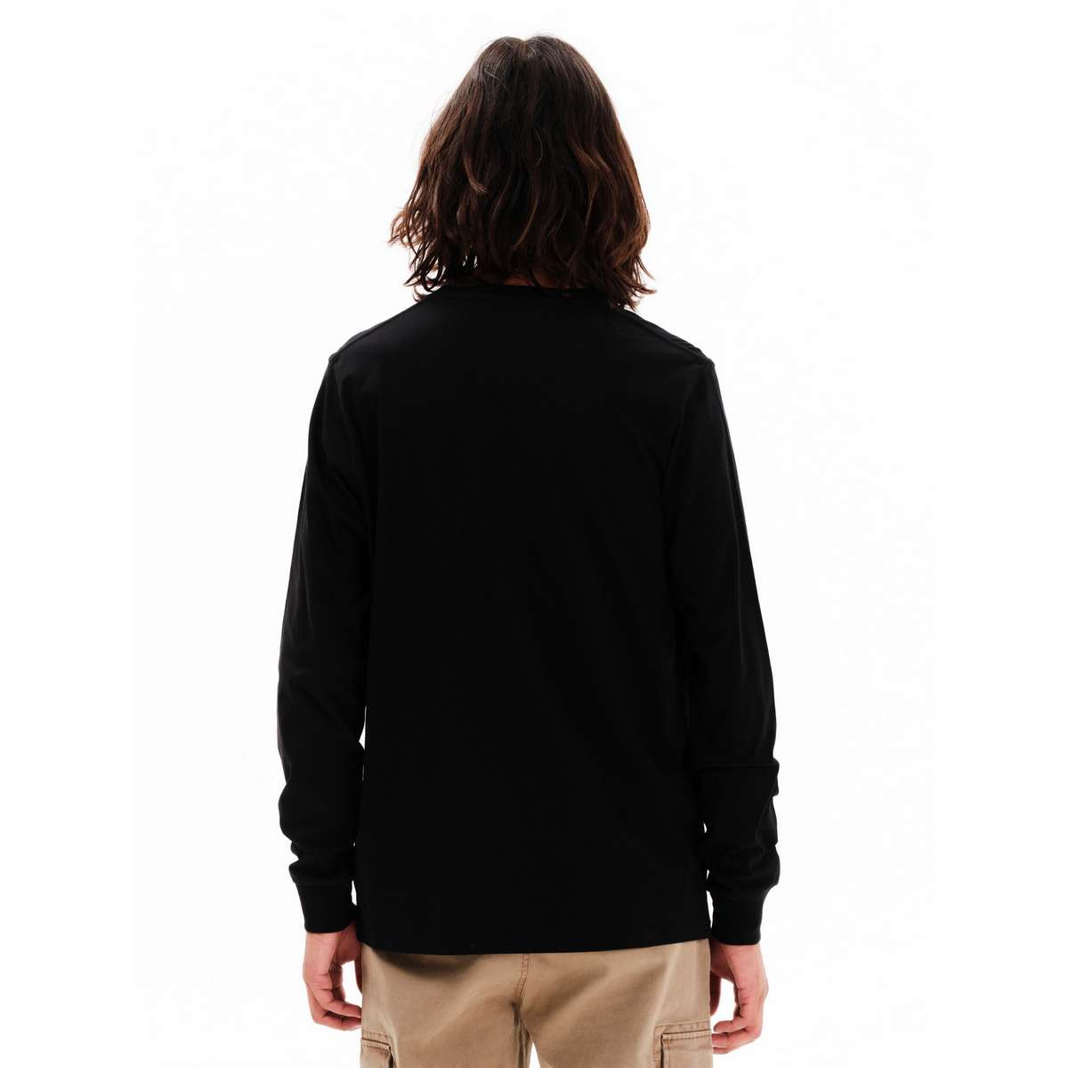 EMERSON MEN’S REGULAR FIT COTTON LONG SLEEVE TEE 252.EM31.01-BLACK