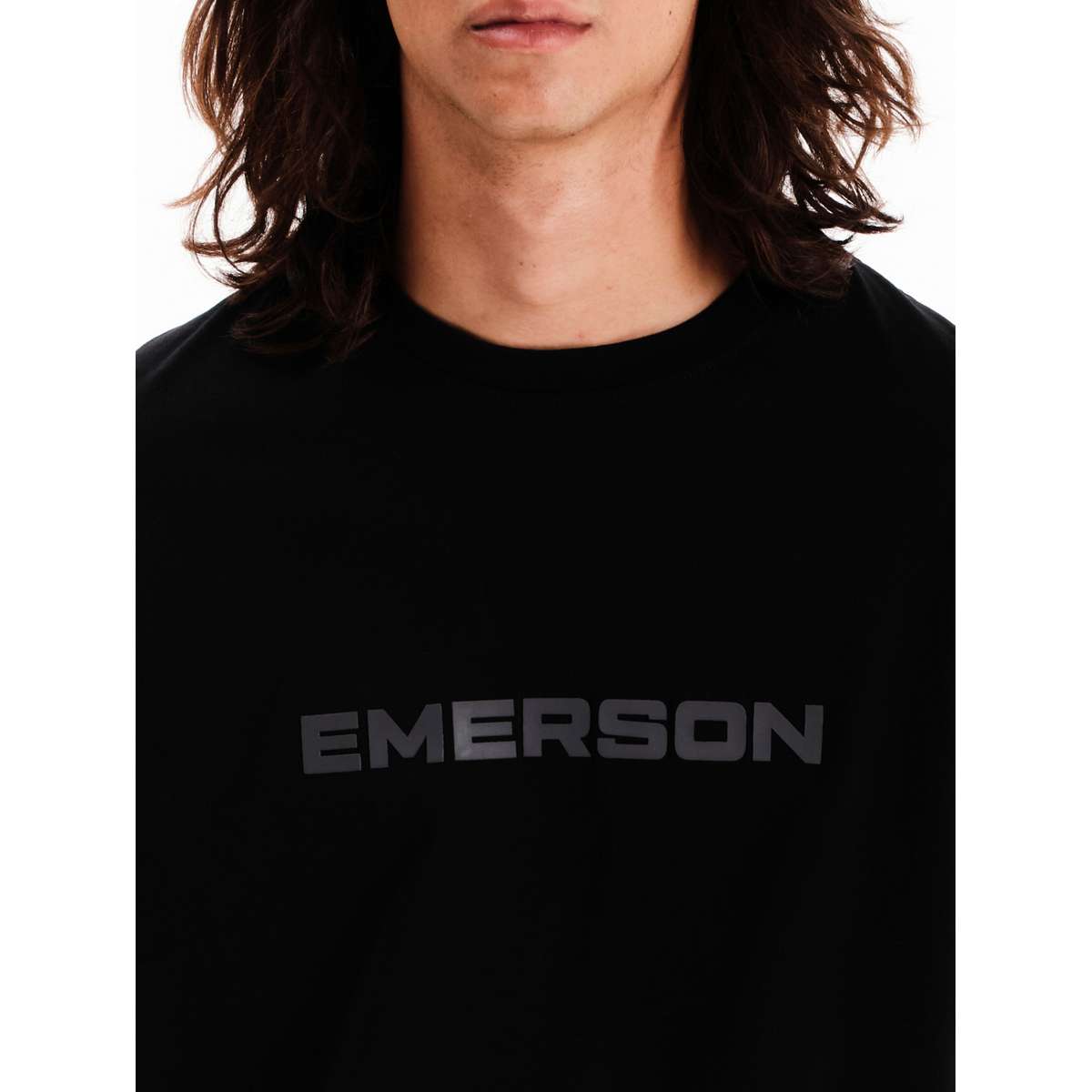 EMERSON MEN’S REGULAR FIT COTTON LONG SLEEVE TEE 252.EM31.01-BLACK