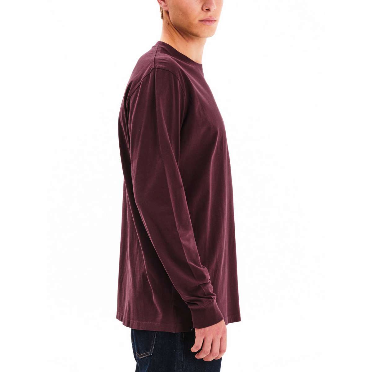 EMERSON MEN’S REGULAR FIT COTTON LOGO LONG SLEEVE TEE 252.EM31.200-WINE