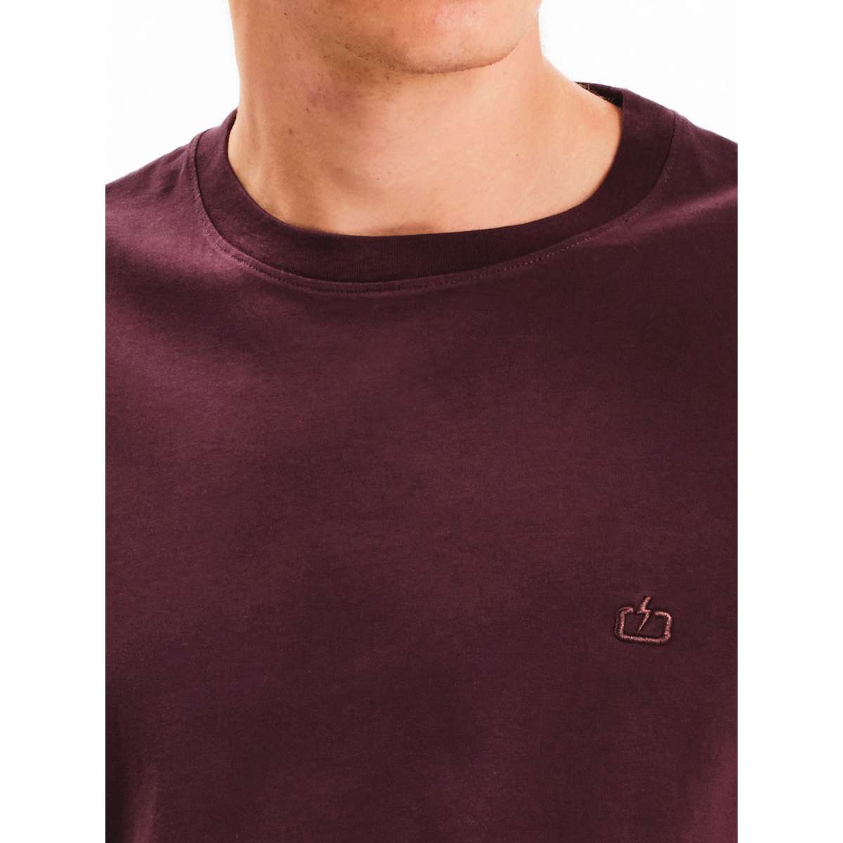 EMERSON MEN’S REGULAR FIT COTTON LOGO LONG SLEEVE TEE 252.EM31.200-WINE