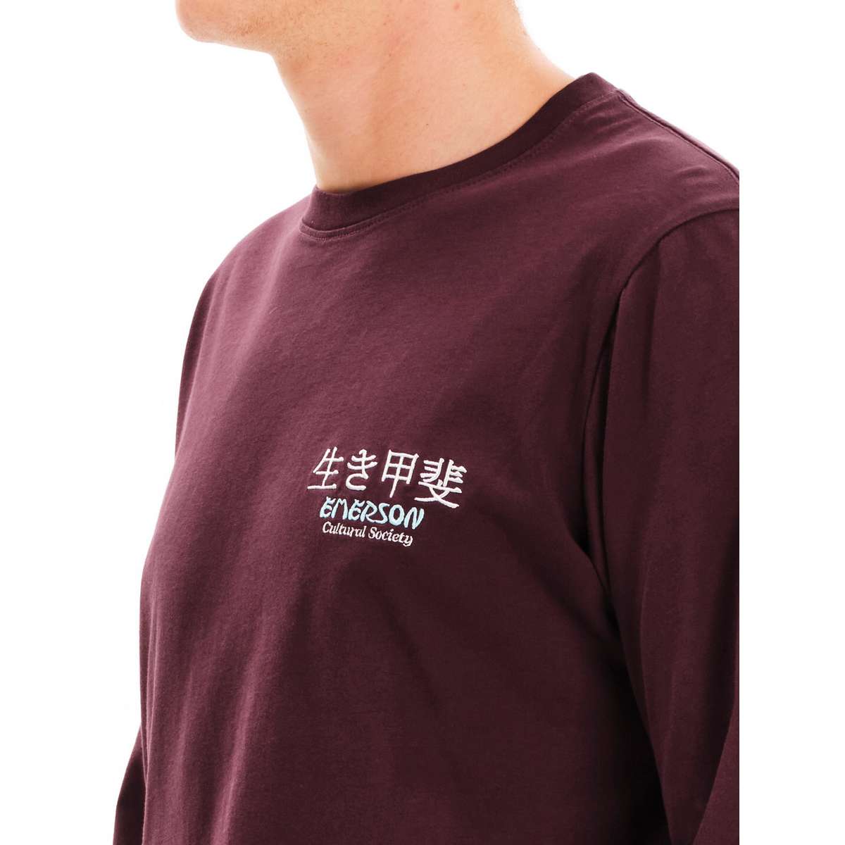 EMERSON MEN’S REGULAR FIT COTTON ΄΄EMERSON CULTURAL SOCIETY΄΄ LONG SLEEVE TEE WINE