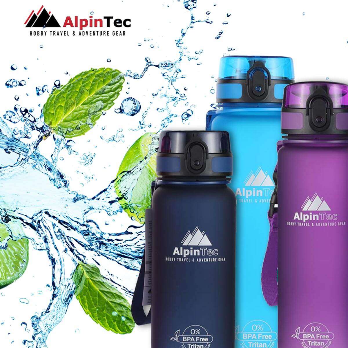AlpinPro Q-1000 Πλαστικό Παγούρι 1000ml Γκρι Q-1000GY