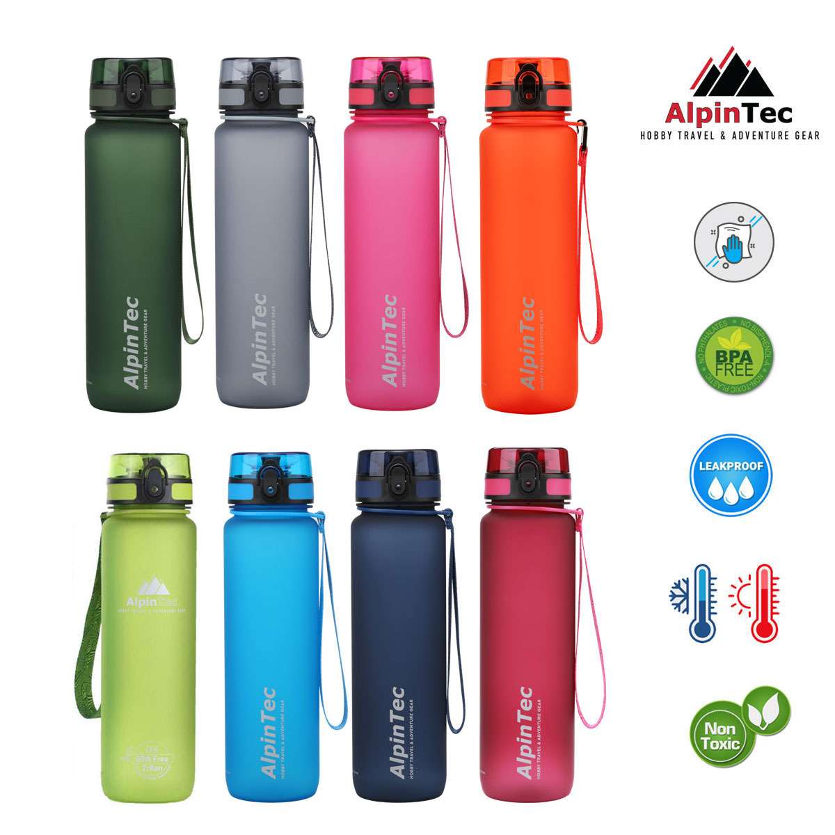 AlpinPro Q-1000 Πλαστικό Παγούρι 1000ml Σκούρο Μπλε Q-1000DB