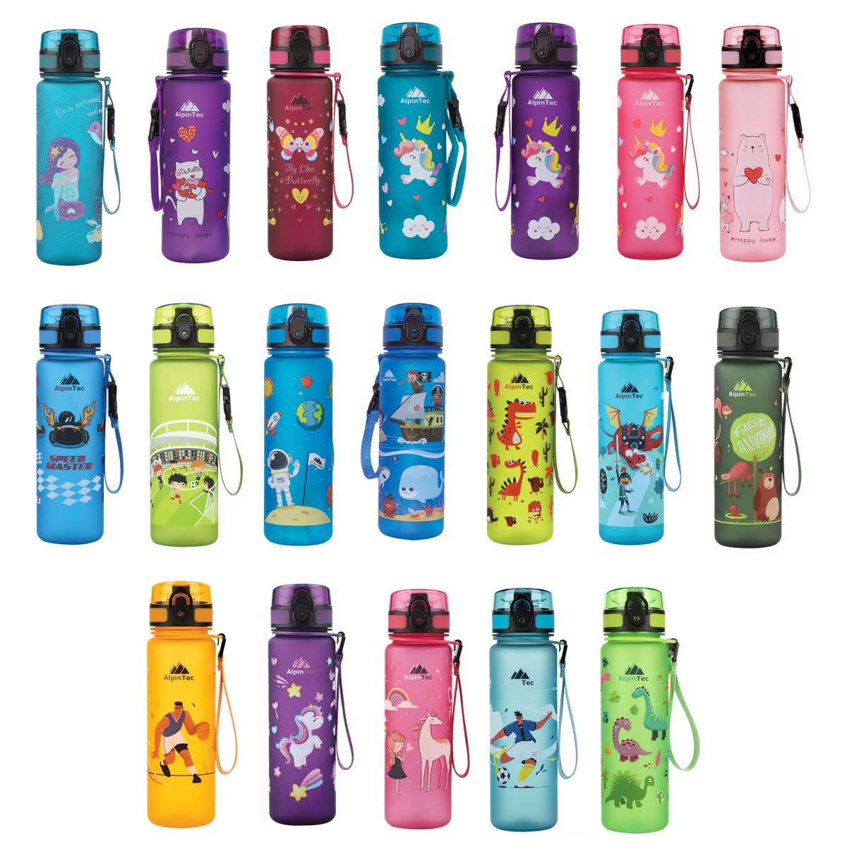 AlpinPro Παιδικό Παγούρι Δεινόσαυρος Σιλικόνης Kids 500ml  Πράσινο C-500VG-DIN