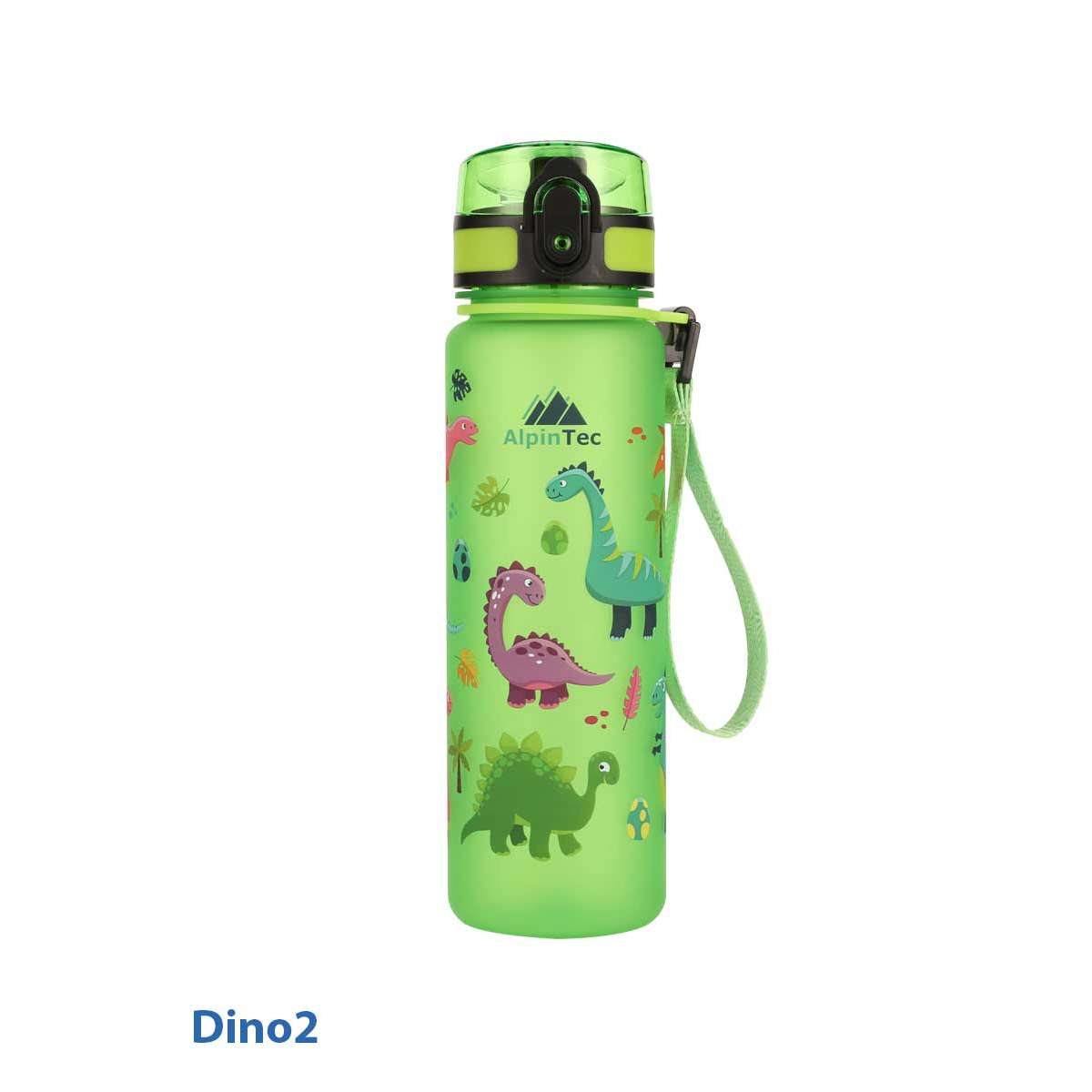 AlpinPro Παιδικό Παγούρι Δεινόσαυρος Σιλικόνης Kids 500ml  Πράσινο C-500VG-DIN
