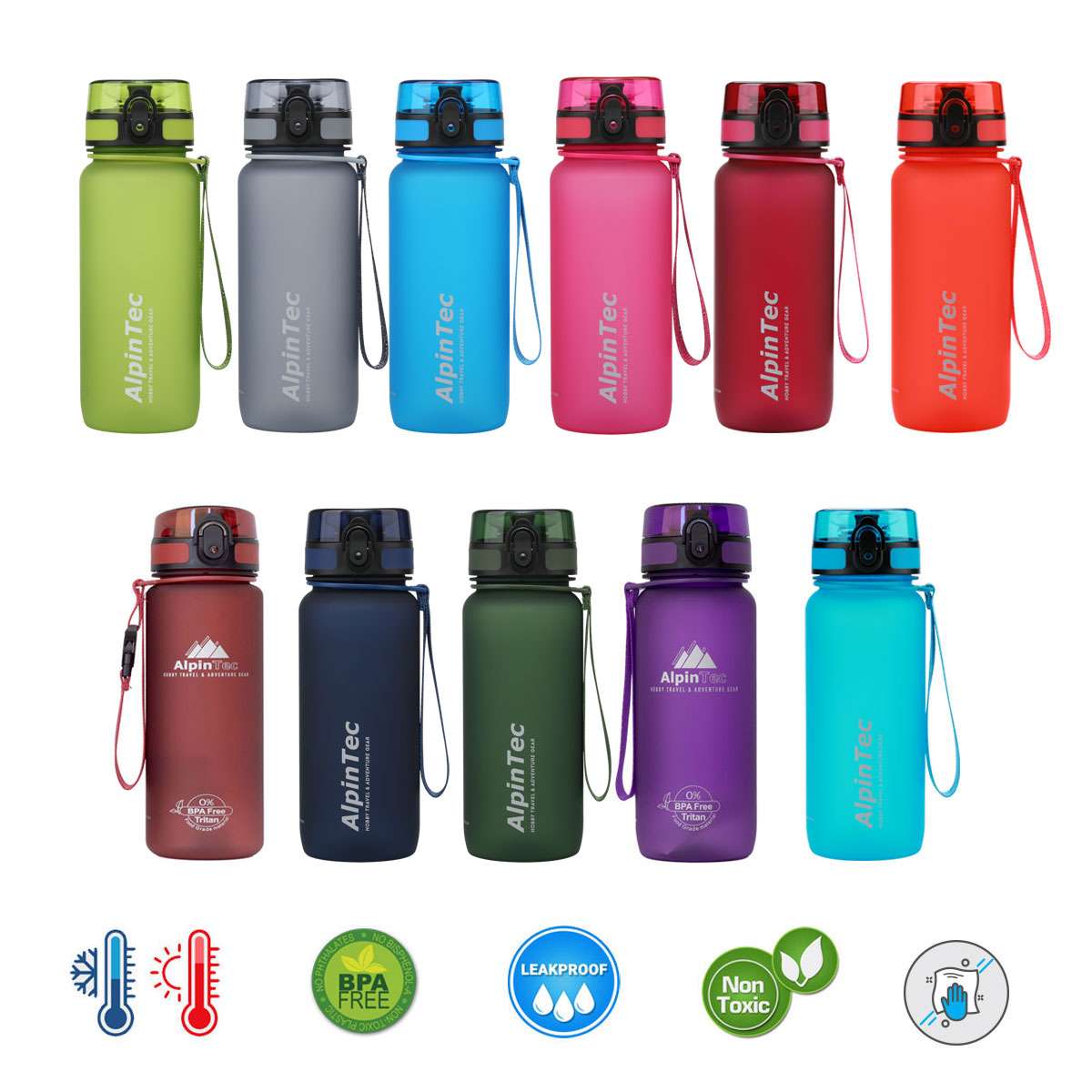 AlpinPro T-750 Αθλητικό Πλαστικό Παγούρι 650ml Μπλε T-750DB