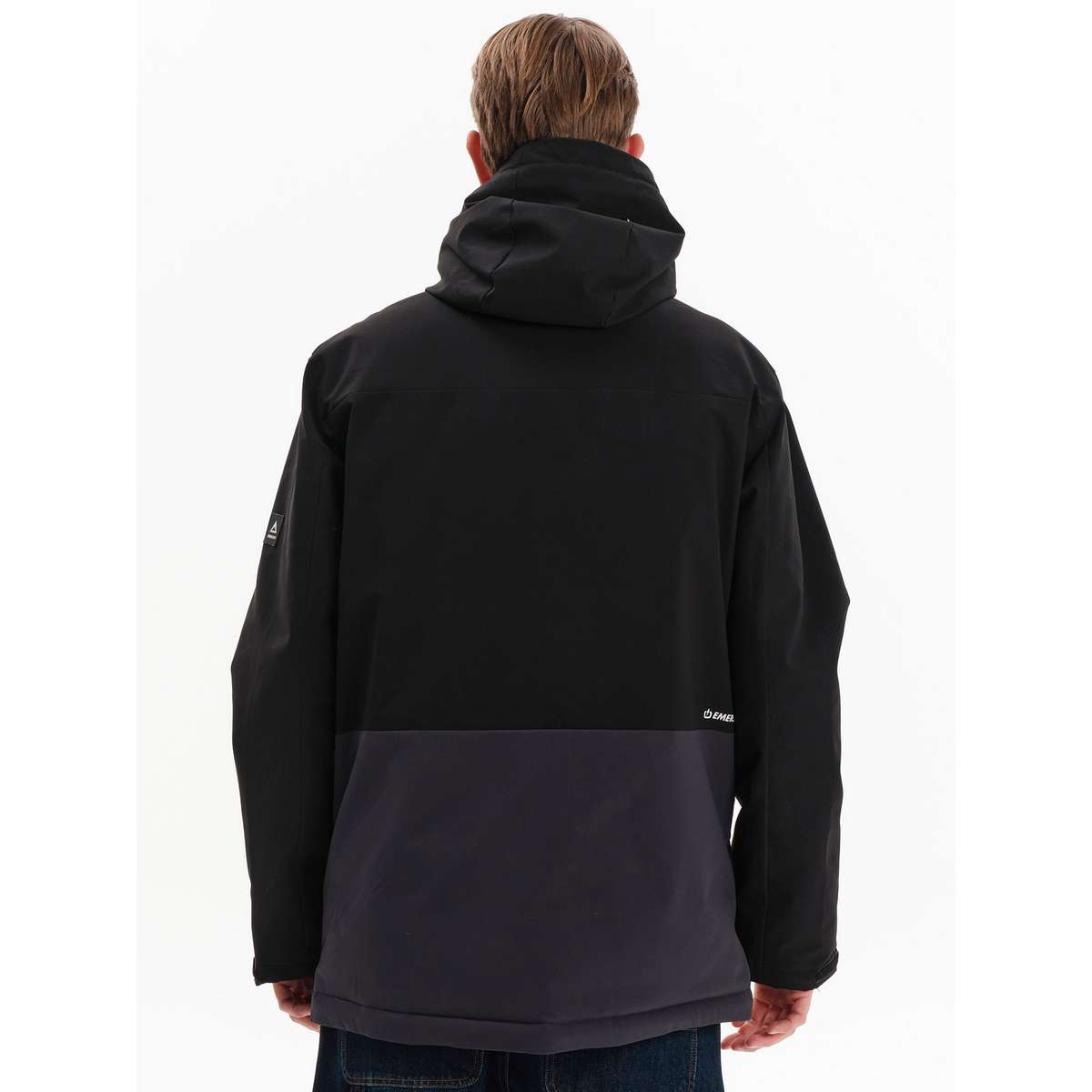 EMERSON MEN’S REGULAR FIT POLYESTER HOODED PARKA JACKET 252.EM10.29 EBONY/BLACK