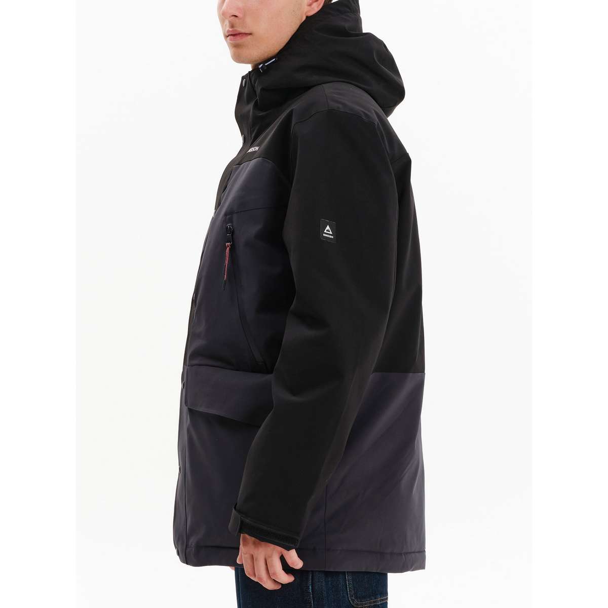 EMERSON MEN’S REGULAR FIT POLYESTER HOODED PARKA JACKET 252.EM10.29 EBONY/BLACK