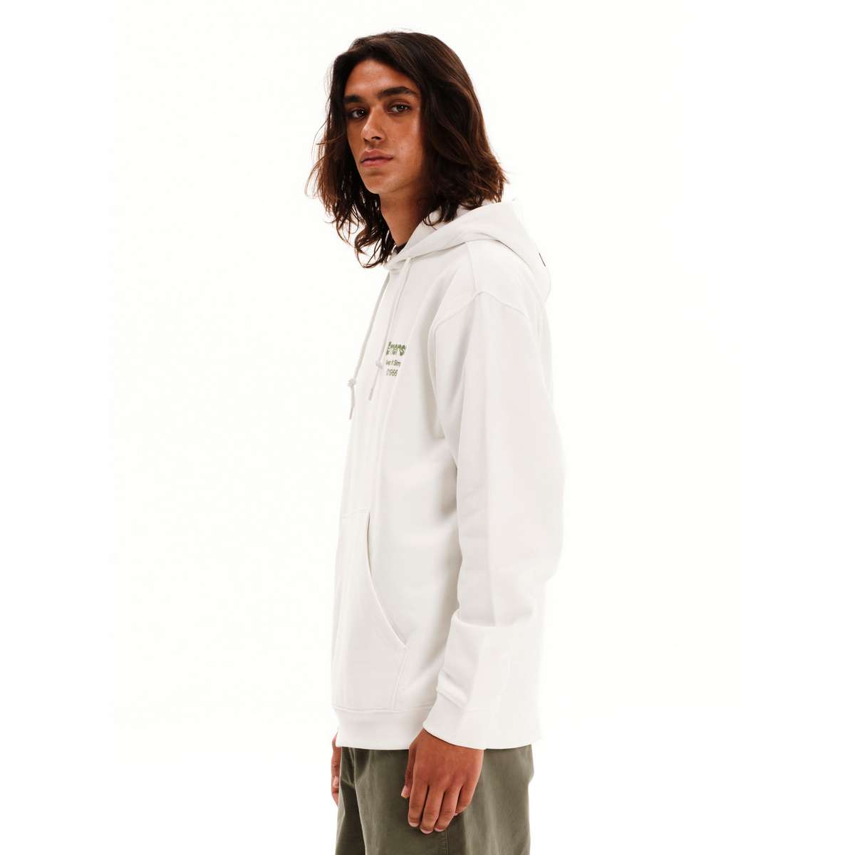 EMERSON MEN’S LOOSE FIT COTTON PULLOVER HOODIE ΄΄EMRSN΄΄ CABIN 252.EM20.13 OFF WHITE