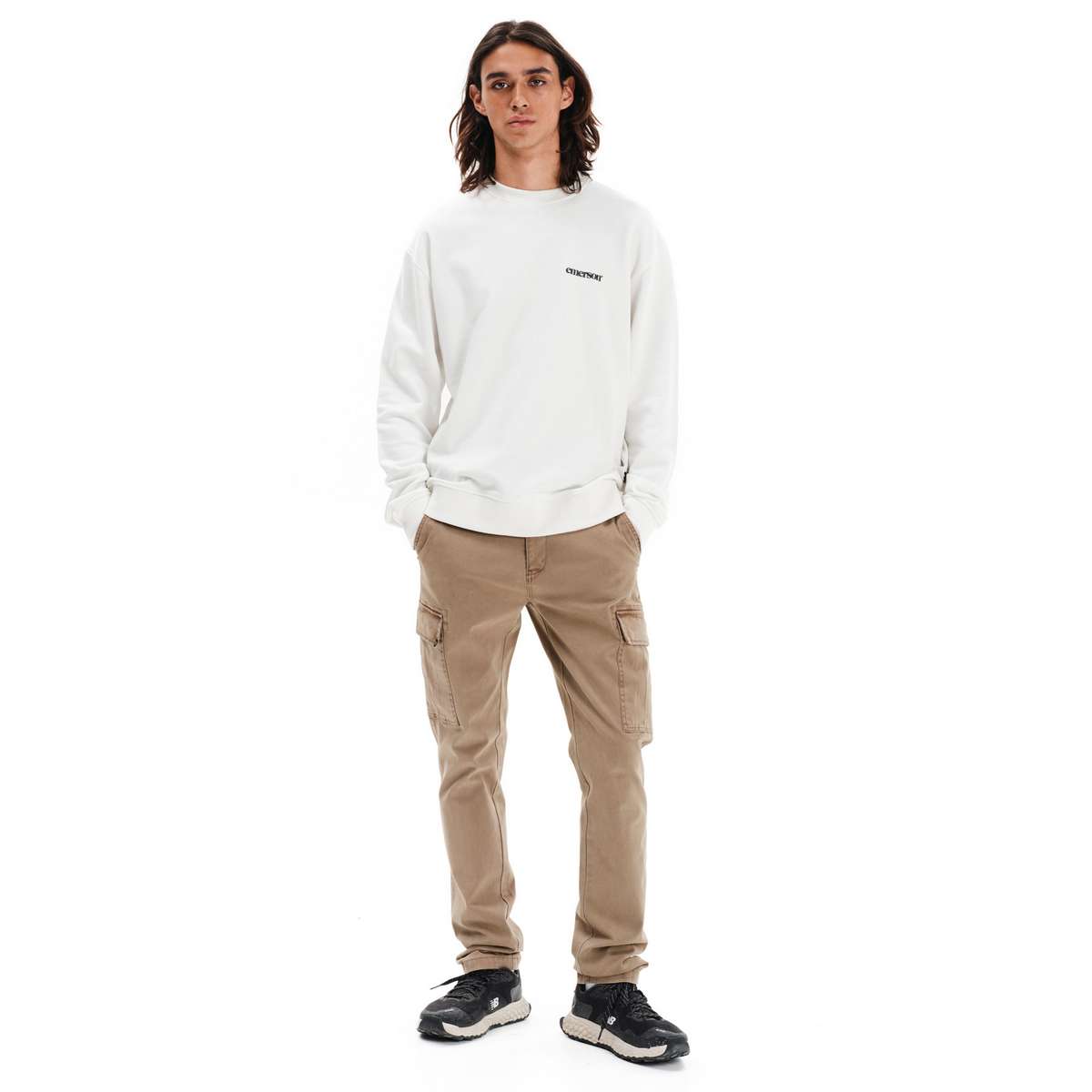 EMERSON MEN’S REGULAR FIT COTTON LANDSCAPE CLASSIC CREW NECK 252.EM20.32 OFF WHITE