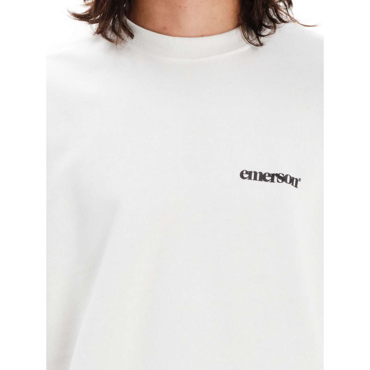 EMERSON MEN’S REGULAR FIT COTTON LANDSCAPE CLASSIC CREW NECK 252.EM20.32 OFF WHITE