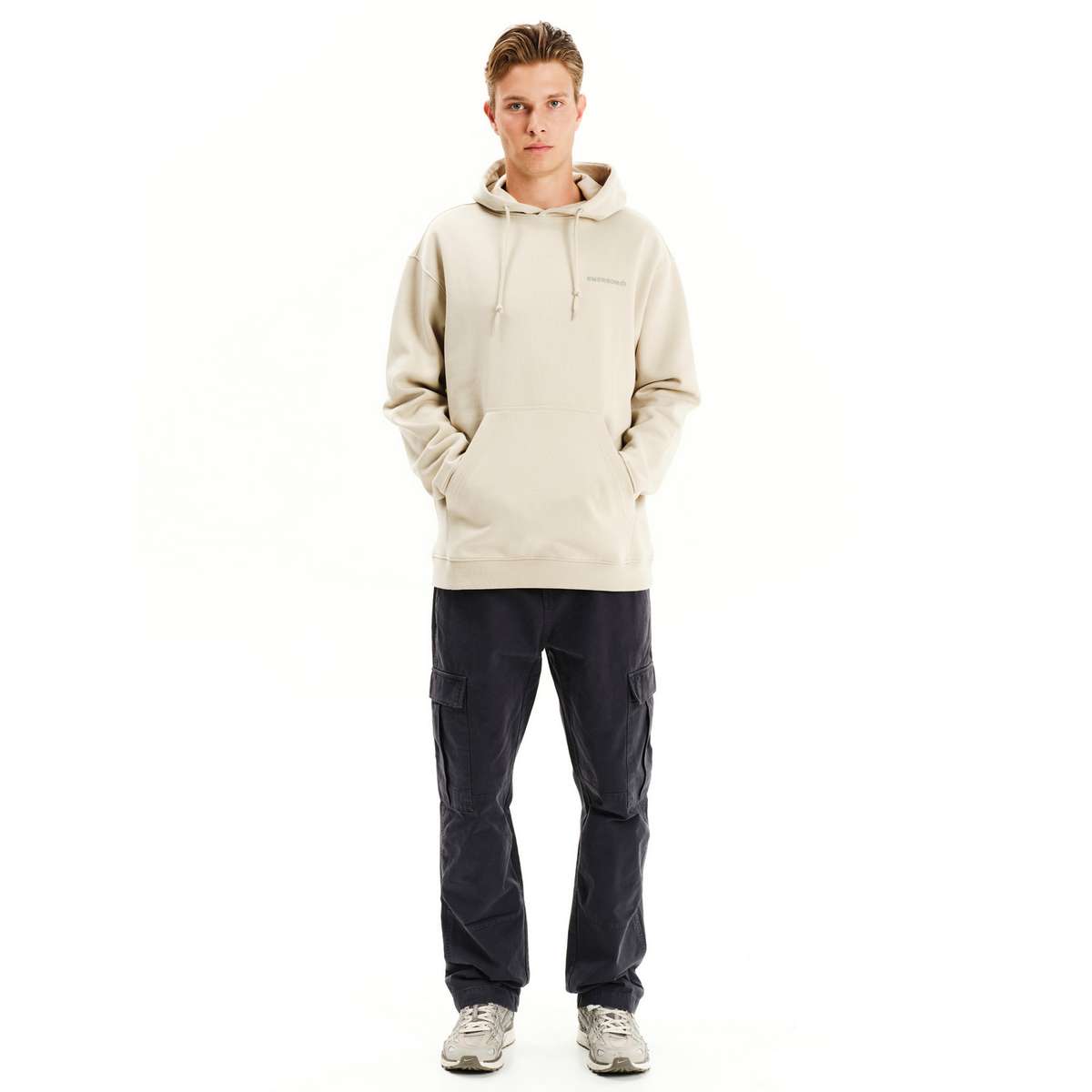EMERSON MEN’S OVERSIZED COTTON PULLOVER HOODIE 252.EM20.50 CLAY GREY