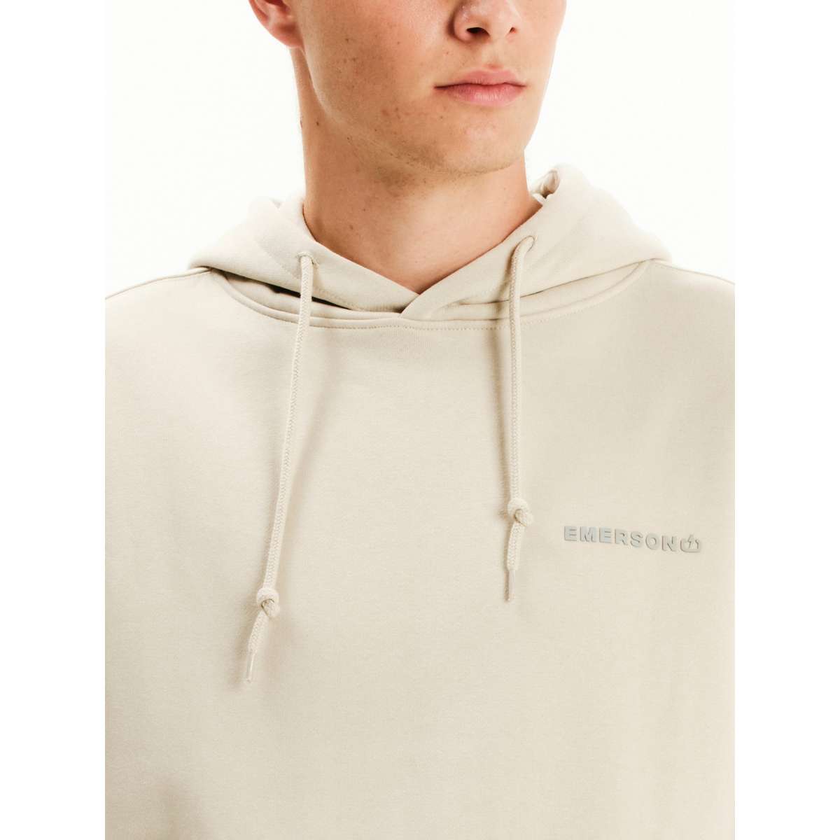 EMERSON MEN’S OVERSIZED COTTON PULLOVER HOODIE 252.EM20.50 CLAY GREY