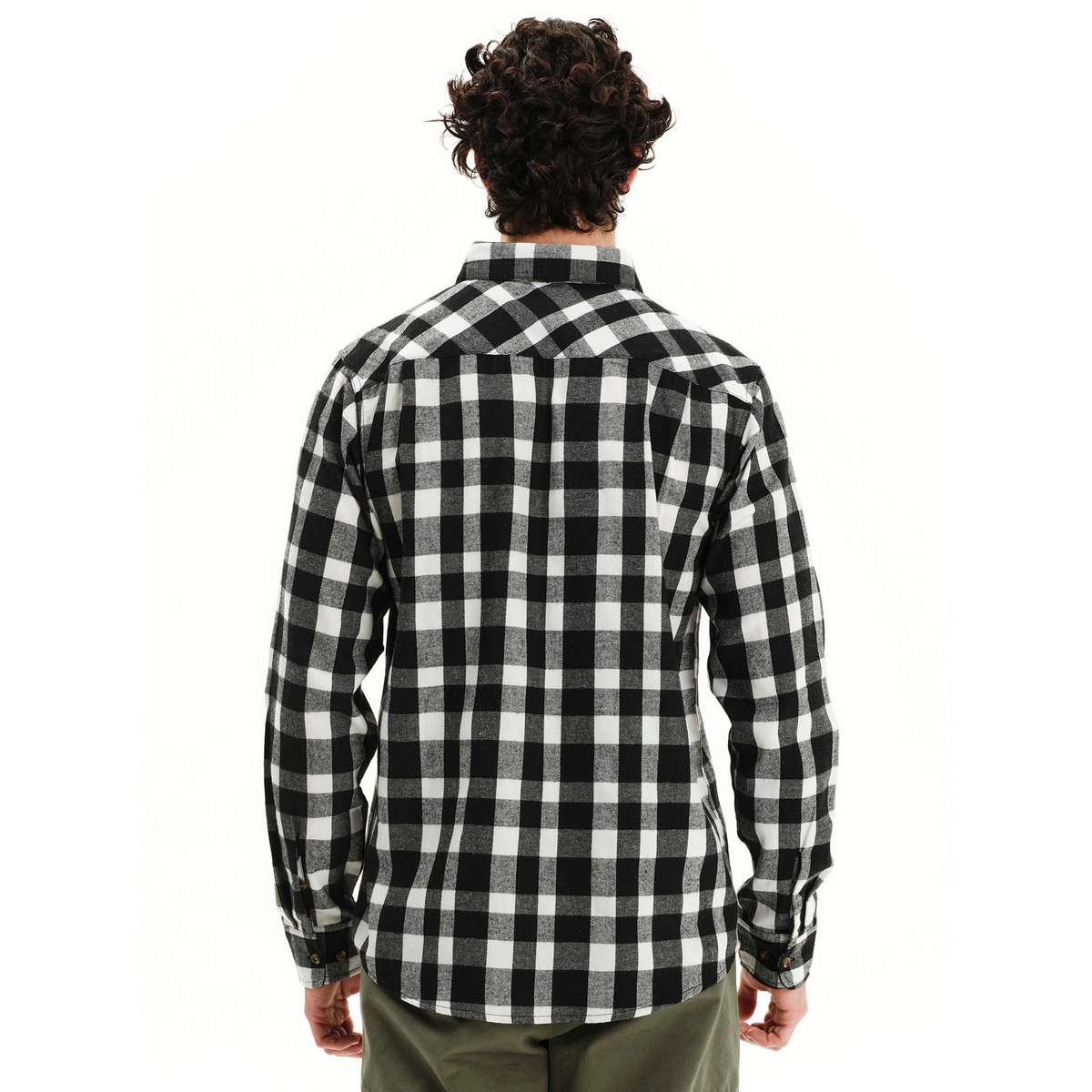 EMERSON MEN’S REGULAR FIT COTTON CLASSIC BUTTON DOWN SHIRT 252.EM60.80 BLACK/WHITE