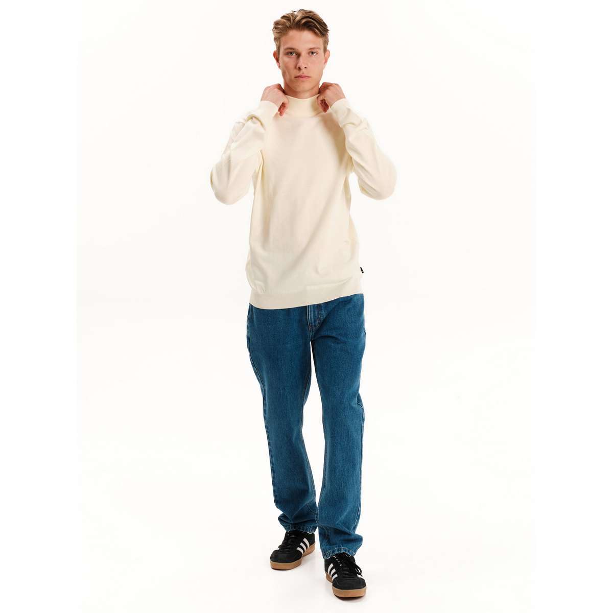 EMERSON MEN’S REGULAR FIT KNIT SWEATER 252.EM70.28 ECRU