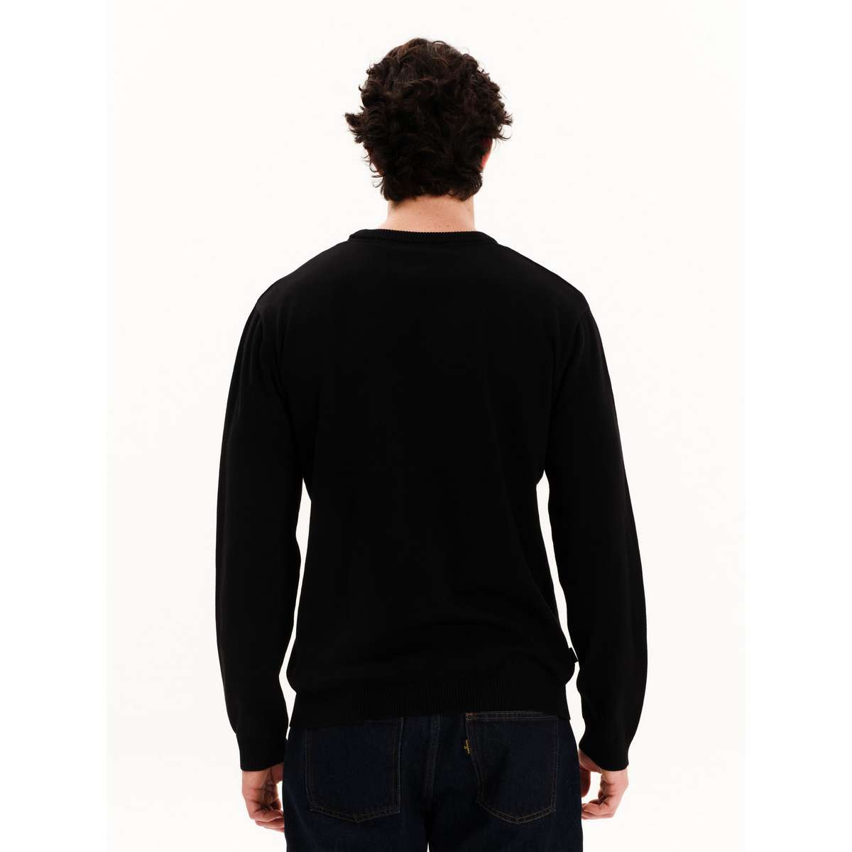 EMERSON MEN’S REGULAR FIT COTTON KNIT SWEATER 252.EM70.90 BLACK