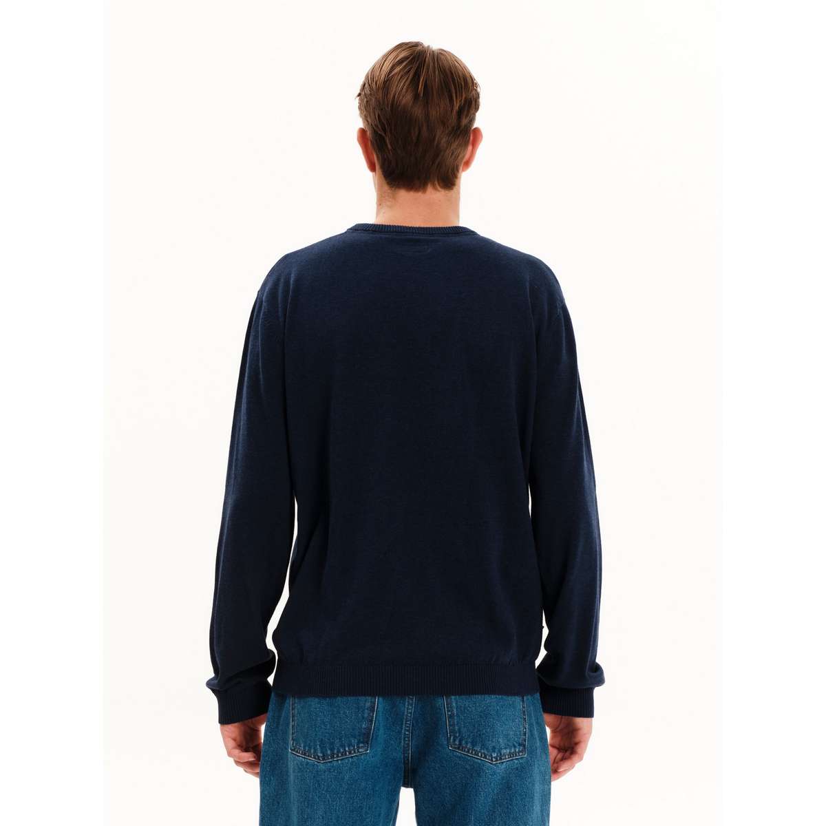 EMERSON MEN’S REGULAR FIT COTTON KNIT SWEATER 252.EM70.90 D.BLUE ML