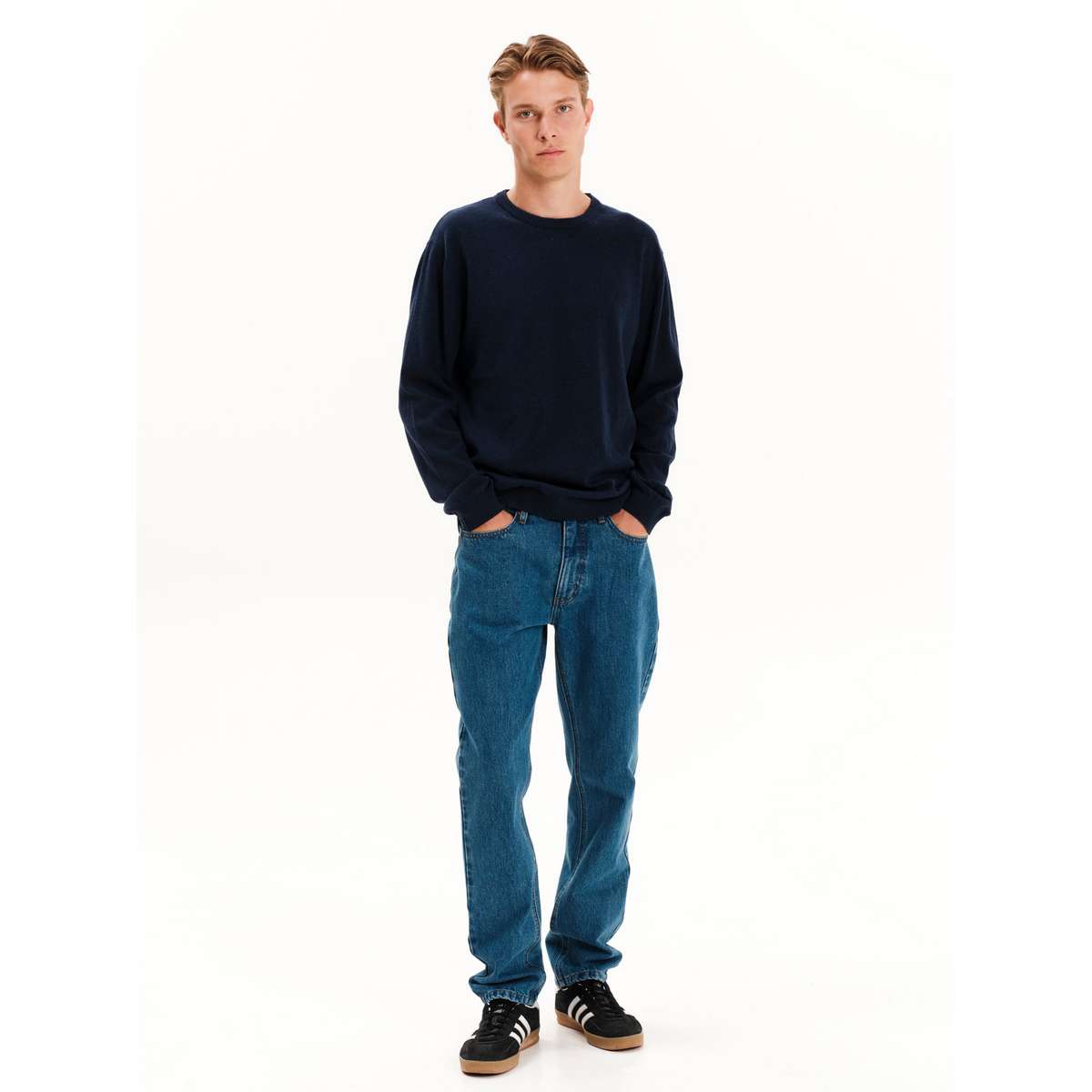EMERSON MEN’S REGULAR FIT COTTON KNIT SWEATER 252.EM70.90 D.BLUE ML