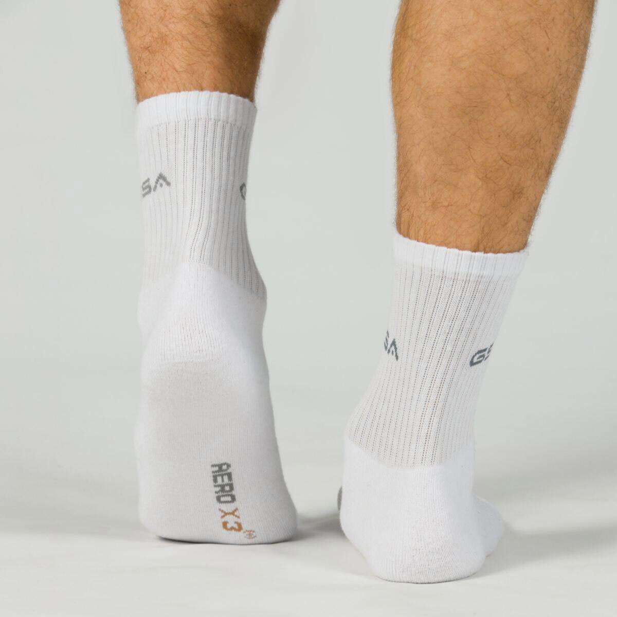 GSA MEN΄S ORGANICPLUS SPORTS SOCKS FULLY CUSHIONED CREW 3PACK BLACK/WHITE/GREY - Μαύρο-Γκρι-Λευκό - 39-42