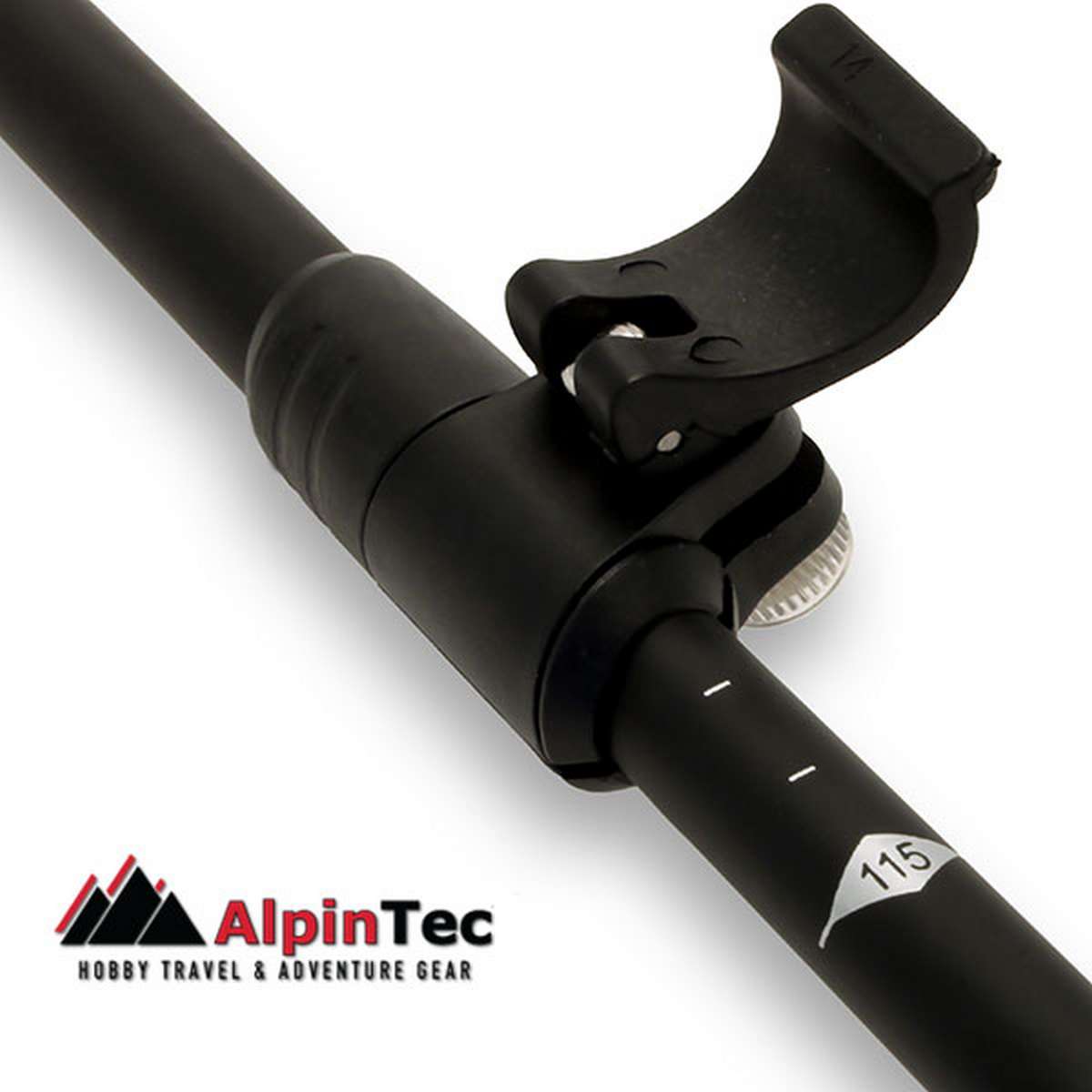 AlpinPro Pair of Telescopic Aluminum Fast Lock Trekking Poles Pathfinder Black 285gr