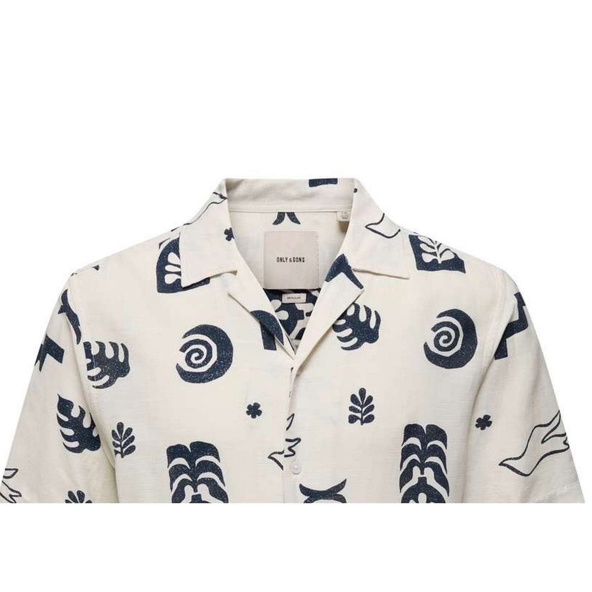 ONLY & SONS MENS RELAXED FIT VISCOSE HARVI RESORT SS SHIRT White