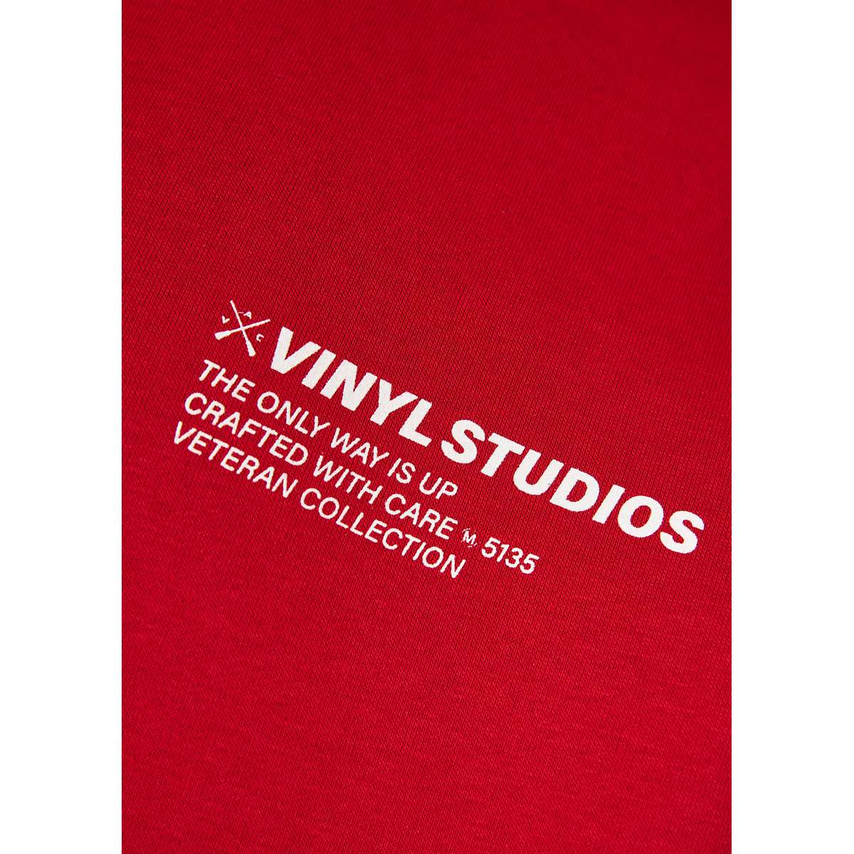 VINYL ART CLOTHING MENS REGULAR FIT COTTON OVERSIZED STUDIOS V LEGACY HOODIE RED 75757-55