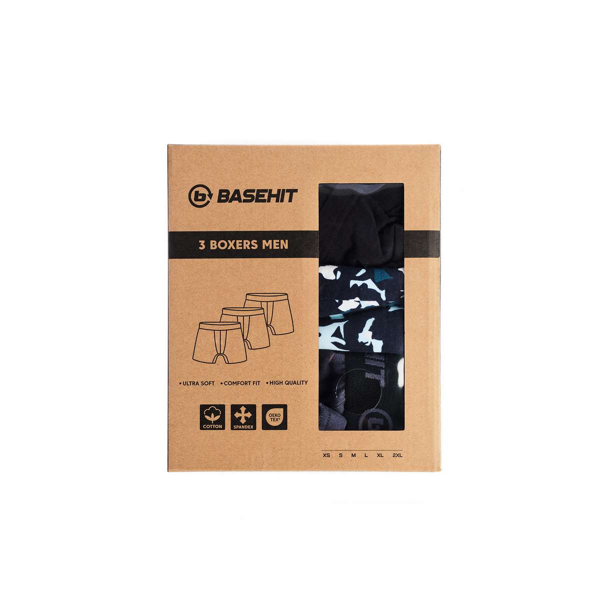 Basehit Ανδρικά Μποξεράκια Μαύρα 3Pack 242.BM06.07-Black-Ebony-PR531