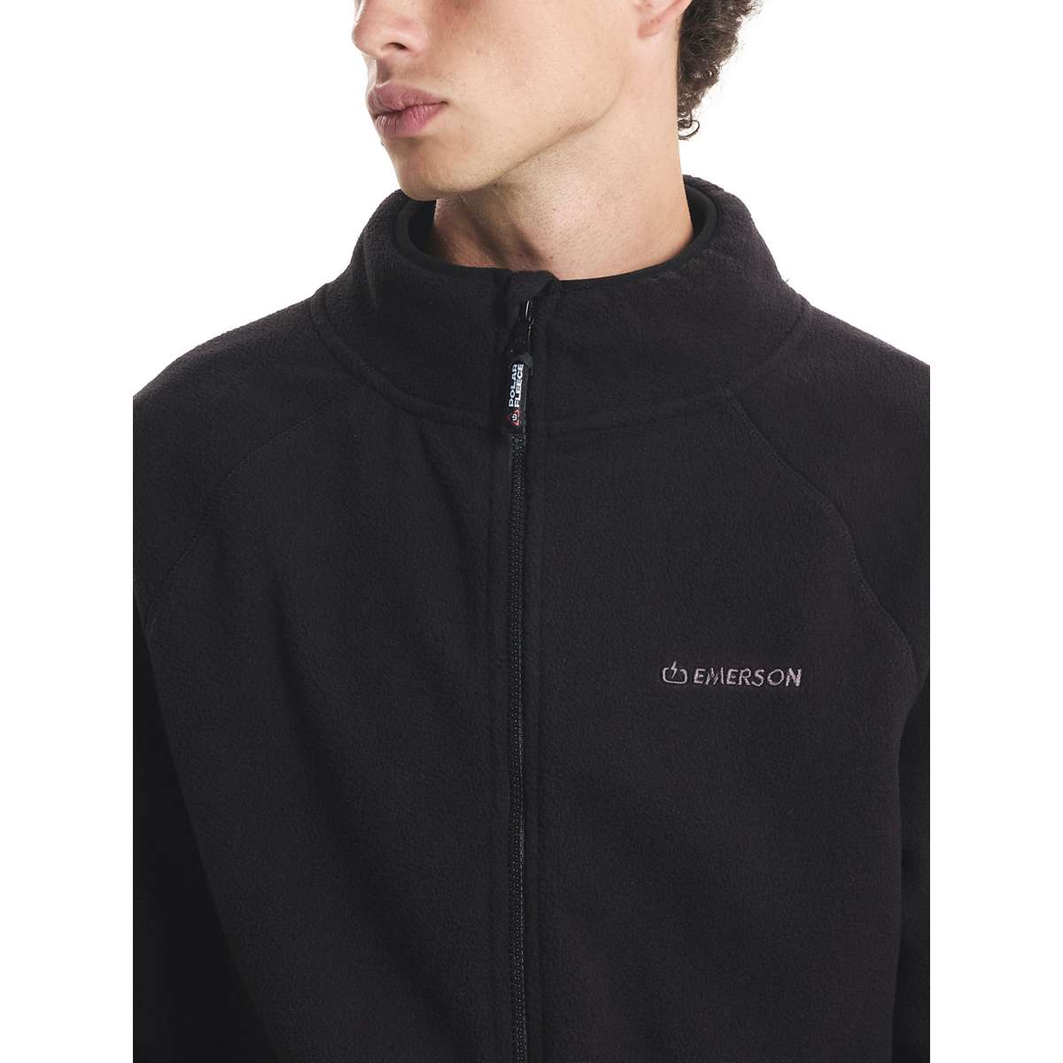 EMERSON MEN’S REGULAR FIT POLYESTER FULL ZIP FLEECE 252.EM29.19 BLACK - Μαύρο - XXL